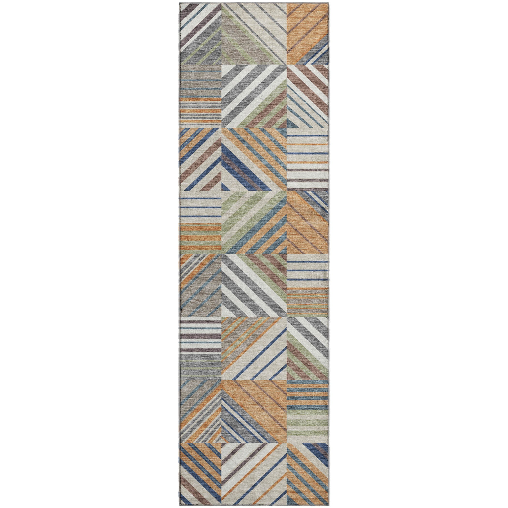 Reykjavik Machine Washable Transitional Copper Orange Rug 2'3" x 7'6" #shape_Runner