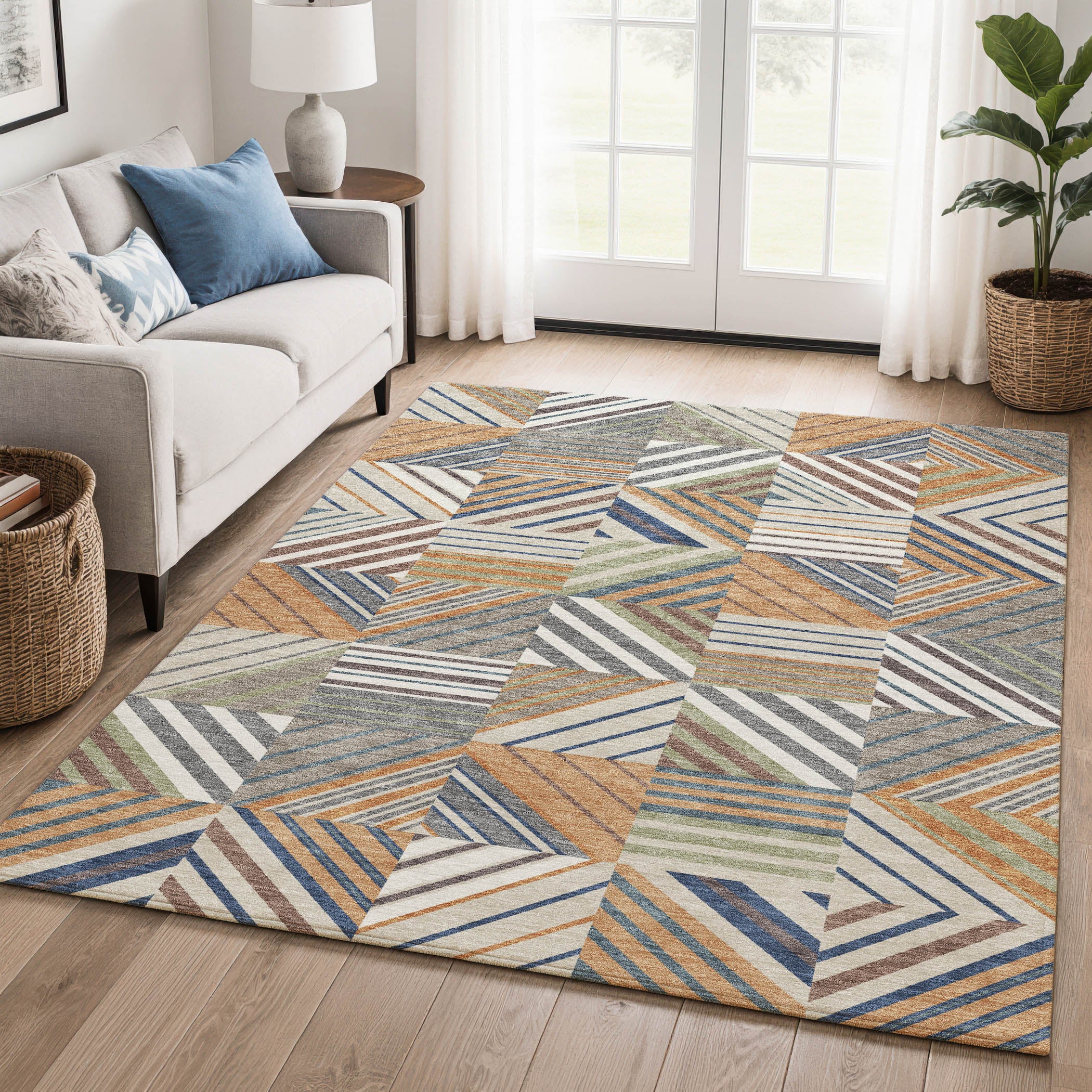 Reykjavik Machine Washable Transitional Copper Orange Rug 3' x 5' #shape_Rectangle