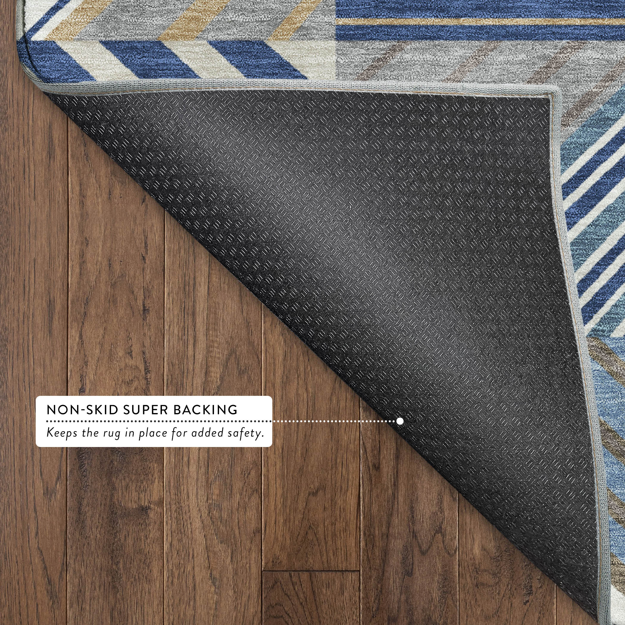 Reykjavik Machine Washable Transitional Denim Blue Rug 1'8" x 2'6" #shape_Rectangle
