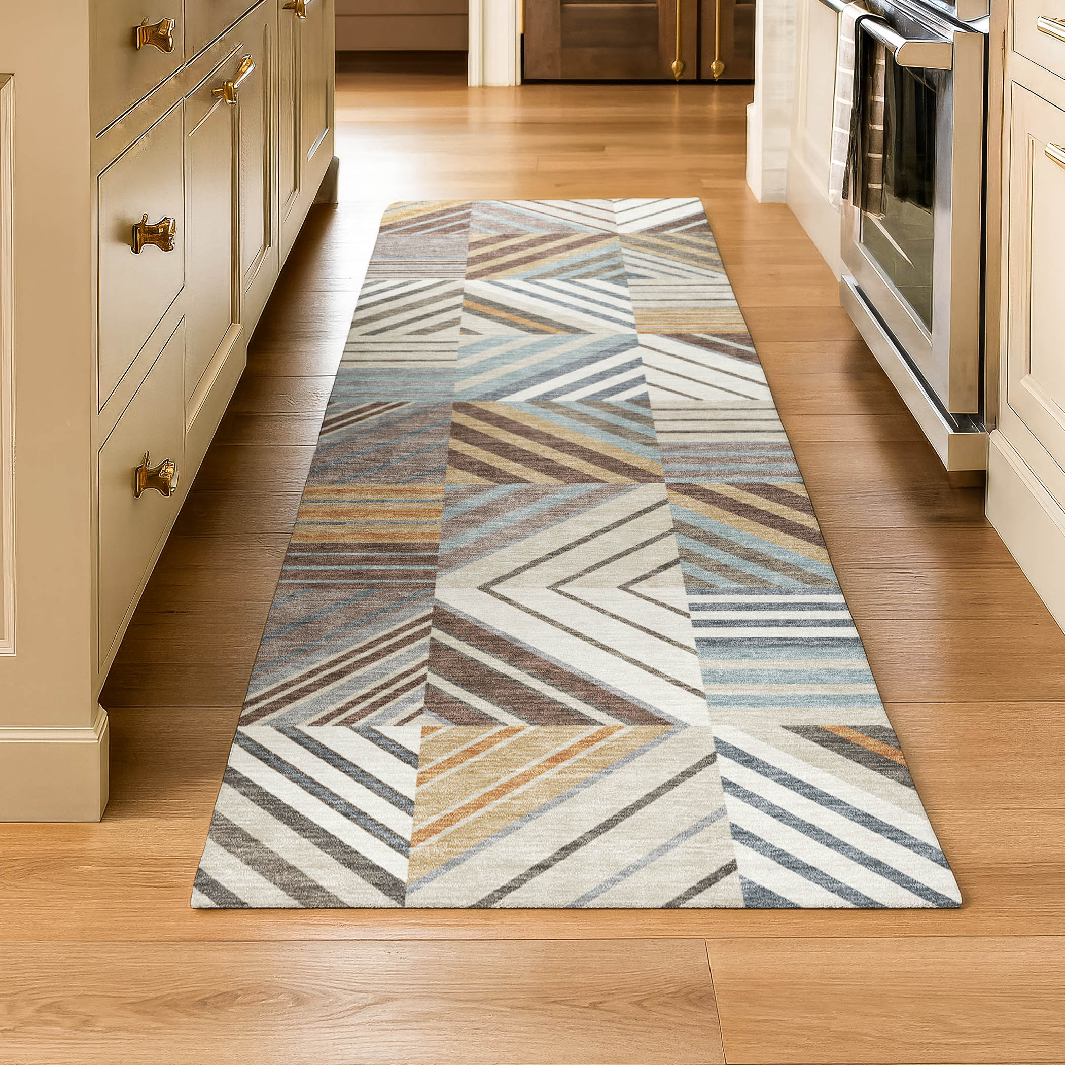Reykjavik Machine Washable Transitional Taupe Brown Rug 2'3" x 7'6" #shape_Runner