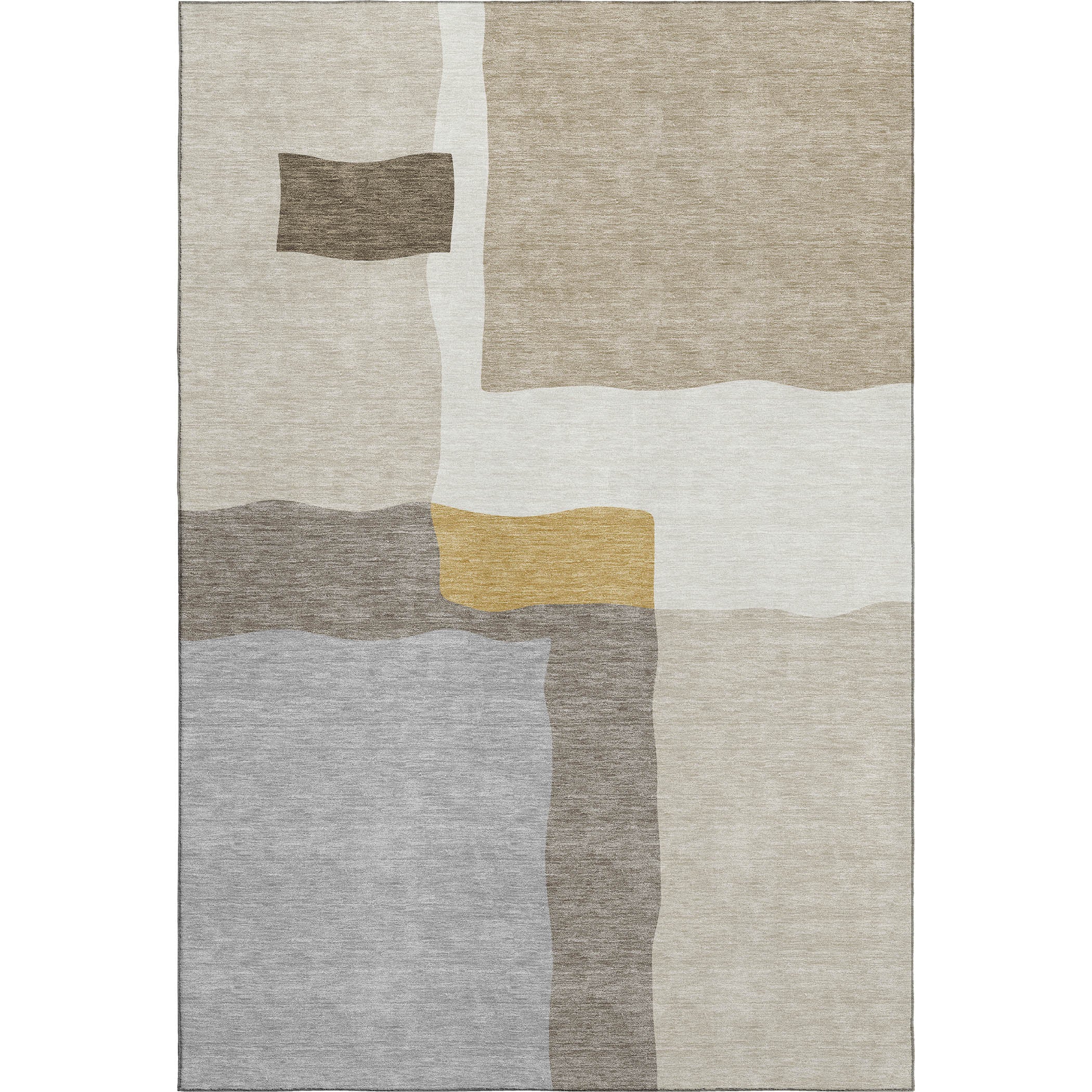 Vienna Machine Washable Transitional Beige Brown Rug 3' x 5' #shape_Rectangle