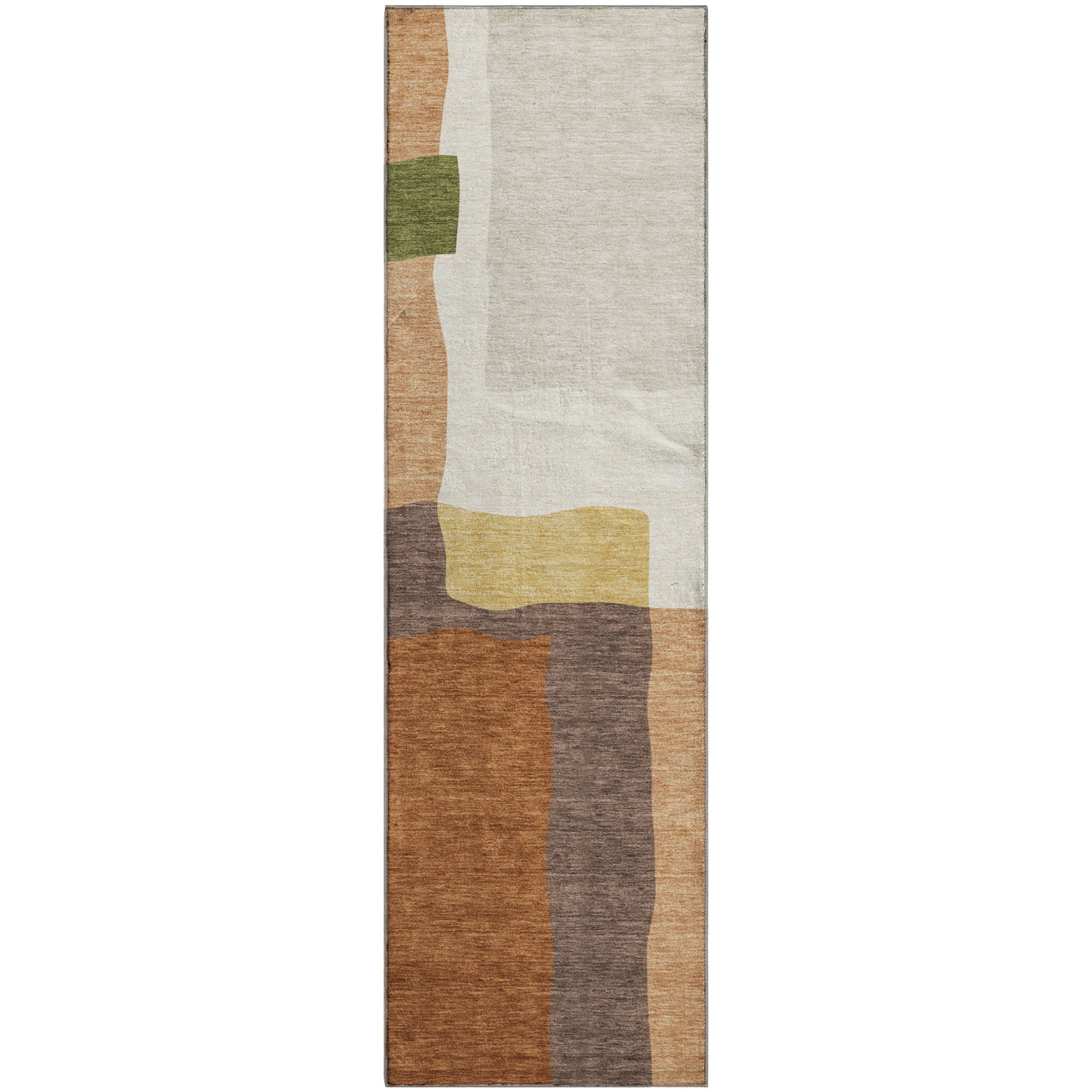 Vienna Machine Washable Transitional Copper Orange Rug 2'3" x 7'6" #shape_Runner