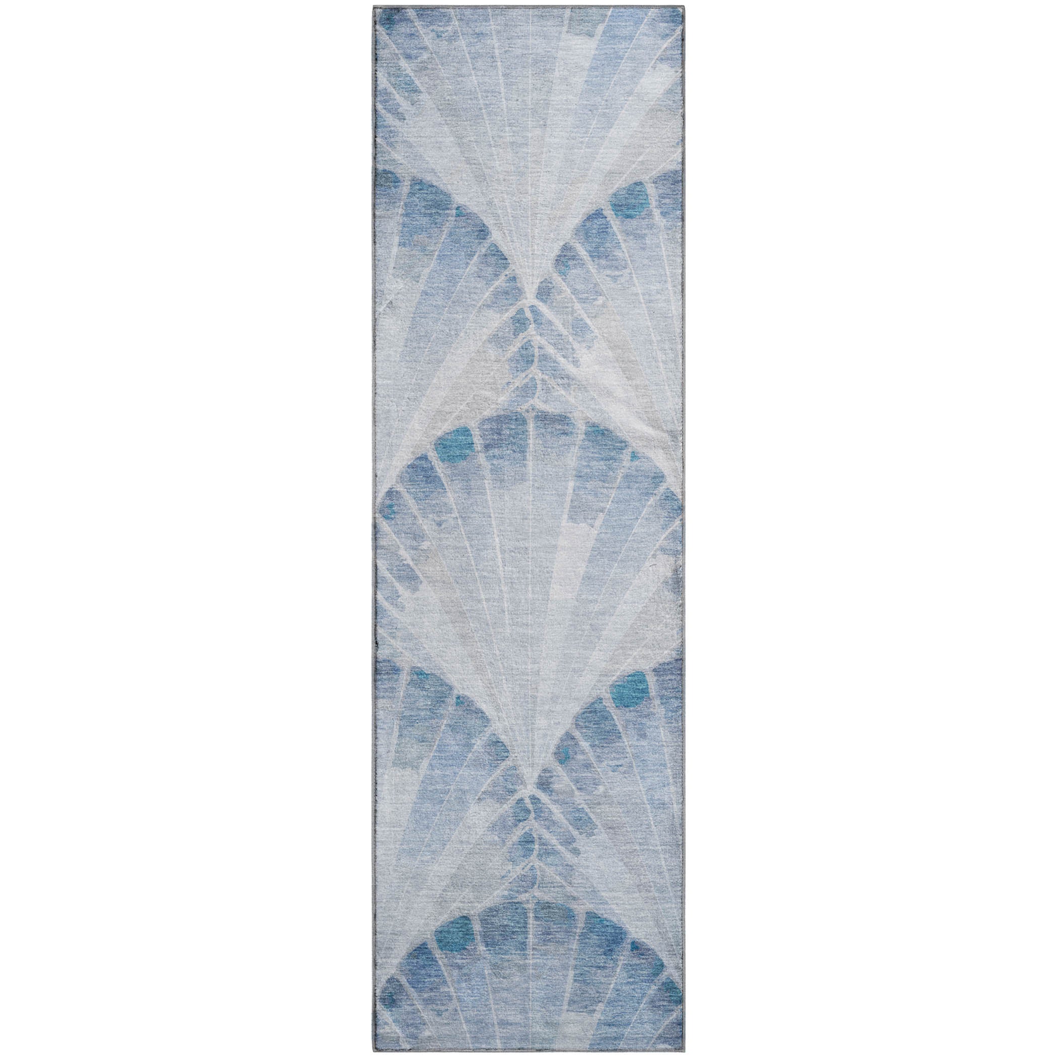 Chiang Mai Machine Washable Transitional Sky Blue Rug 2'3" x 7'6" #shape_Runner