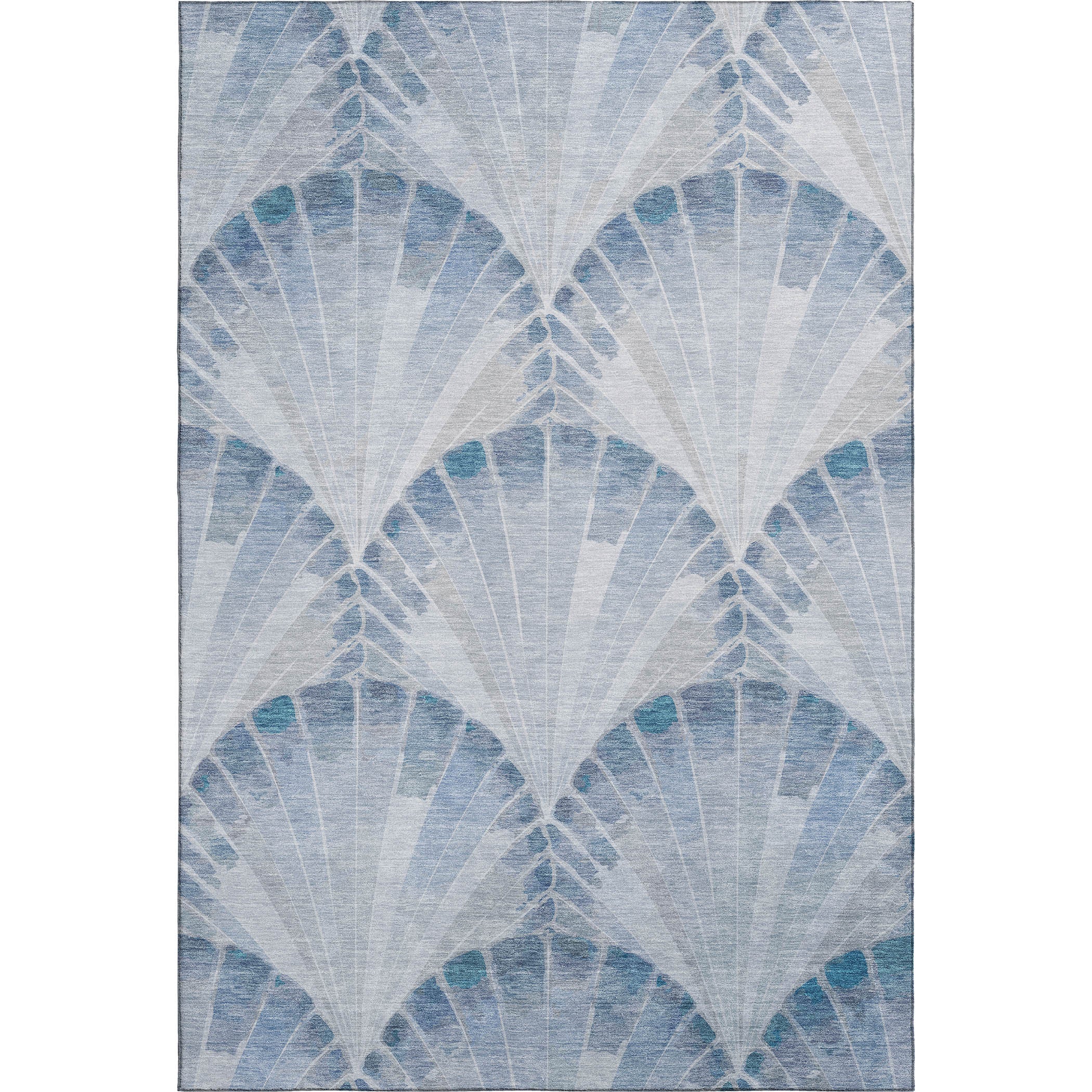Chiang Mai Machine Washable Transitional Sky Blue Rug 3' x 5' #shape_Rectangle