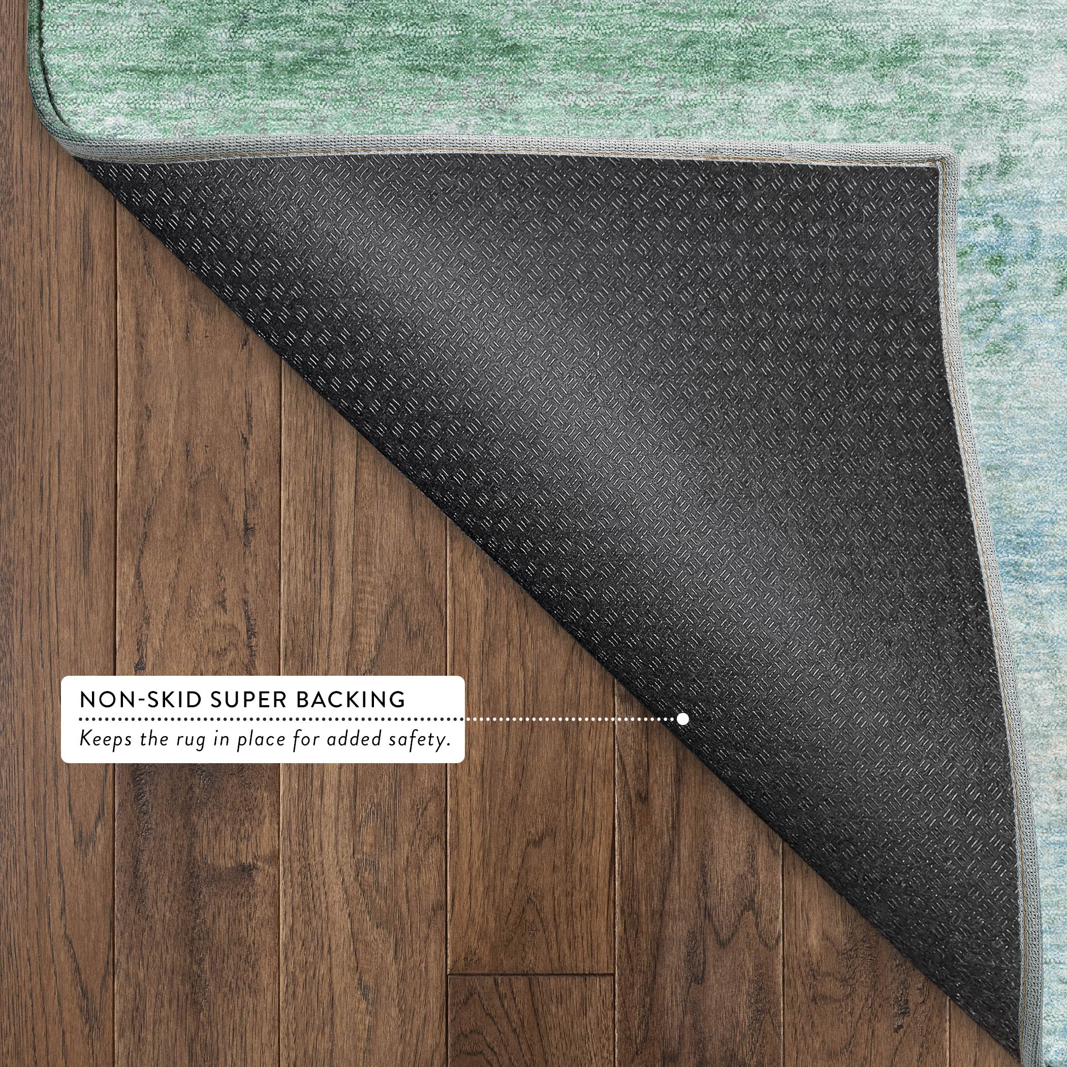 Salzburg Machine Washable Transitional Mint Green Rug 1'8" x 2'6" #shape_Rectangle