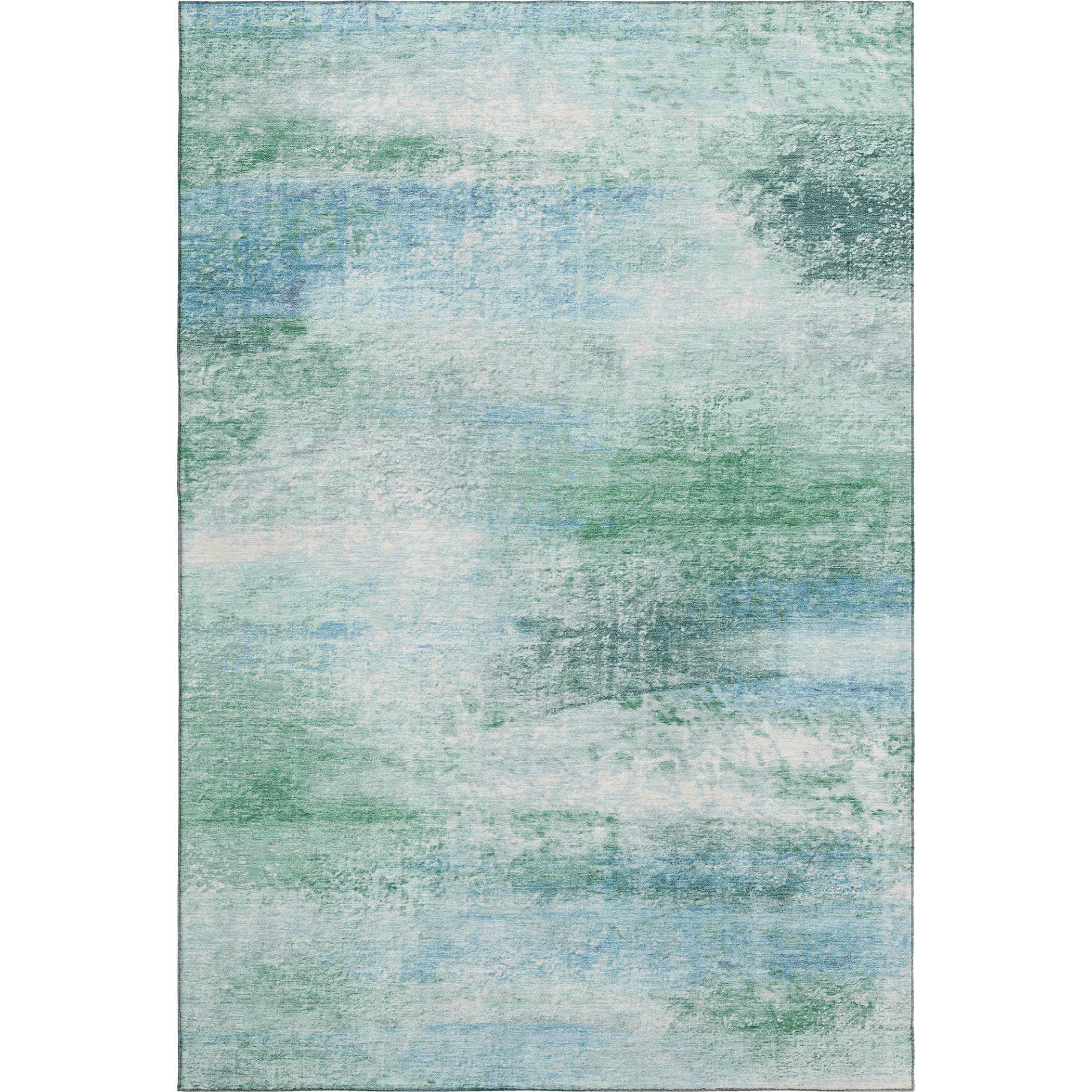 Salzburg Machine Washable Transitional Mint Green Rug 3' x 5' #shape_Rectangle