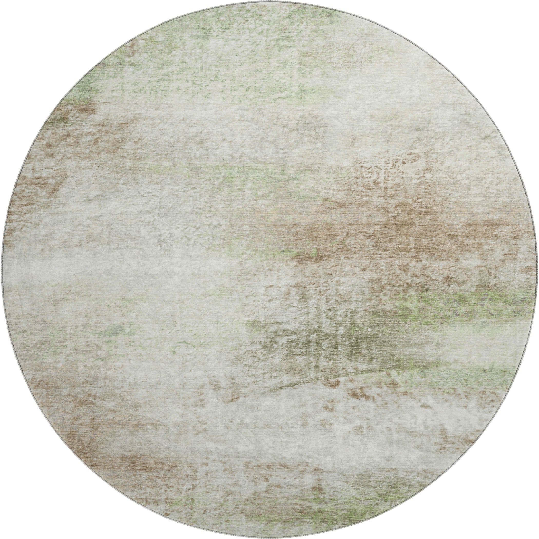 Salzburg Machine Washable Transitional Tan Brown Rug 8' x 8' #shape_Round