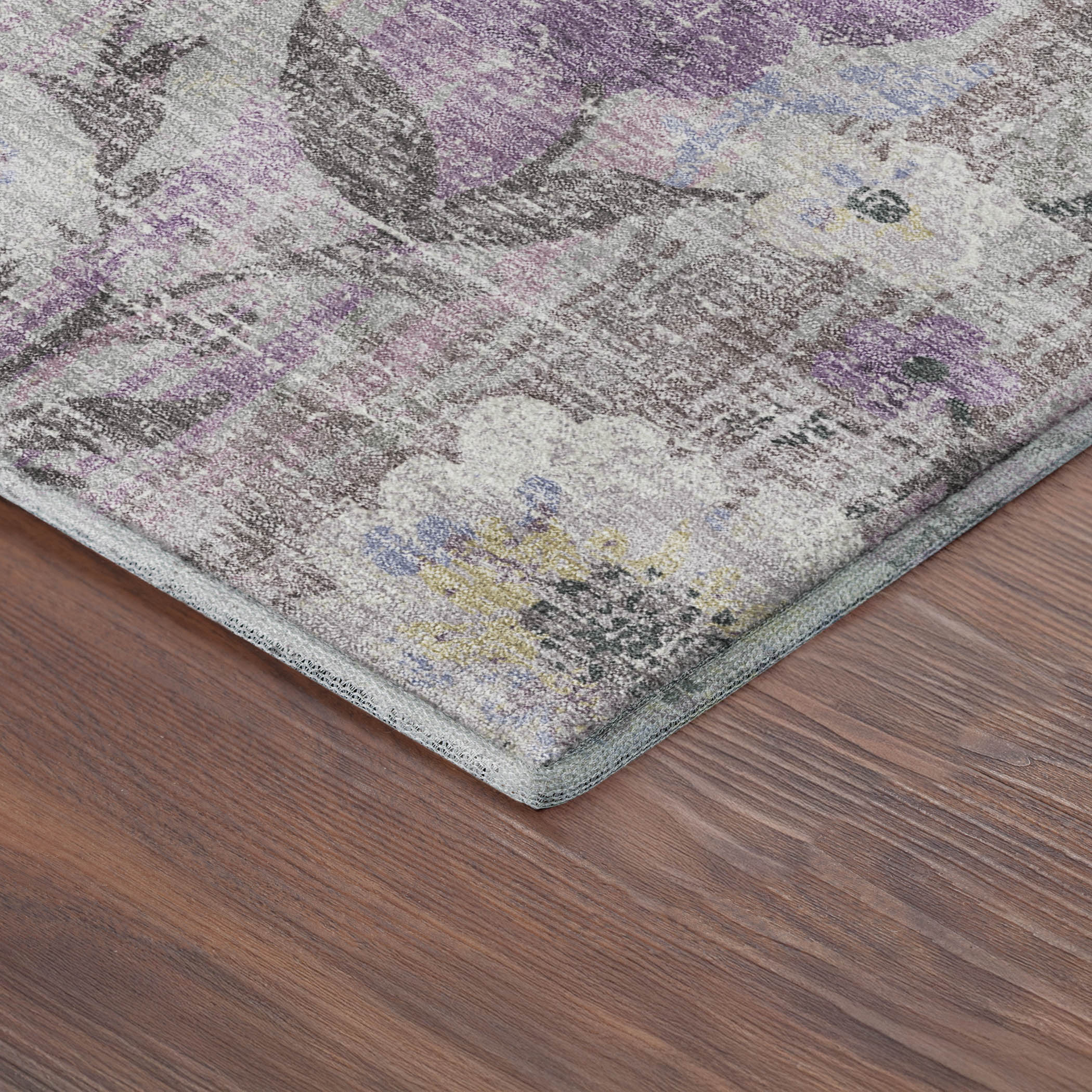 Florence Machine Washable Transitional Lilac Purple Rug 1'8" x 2'6" #shape_Rectangle