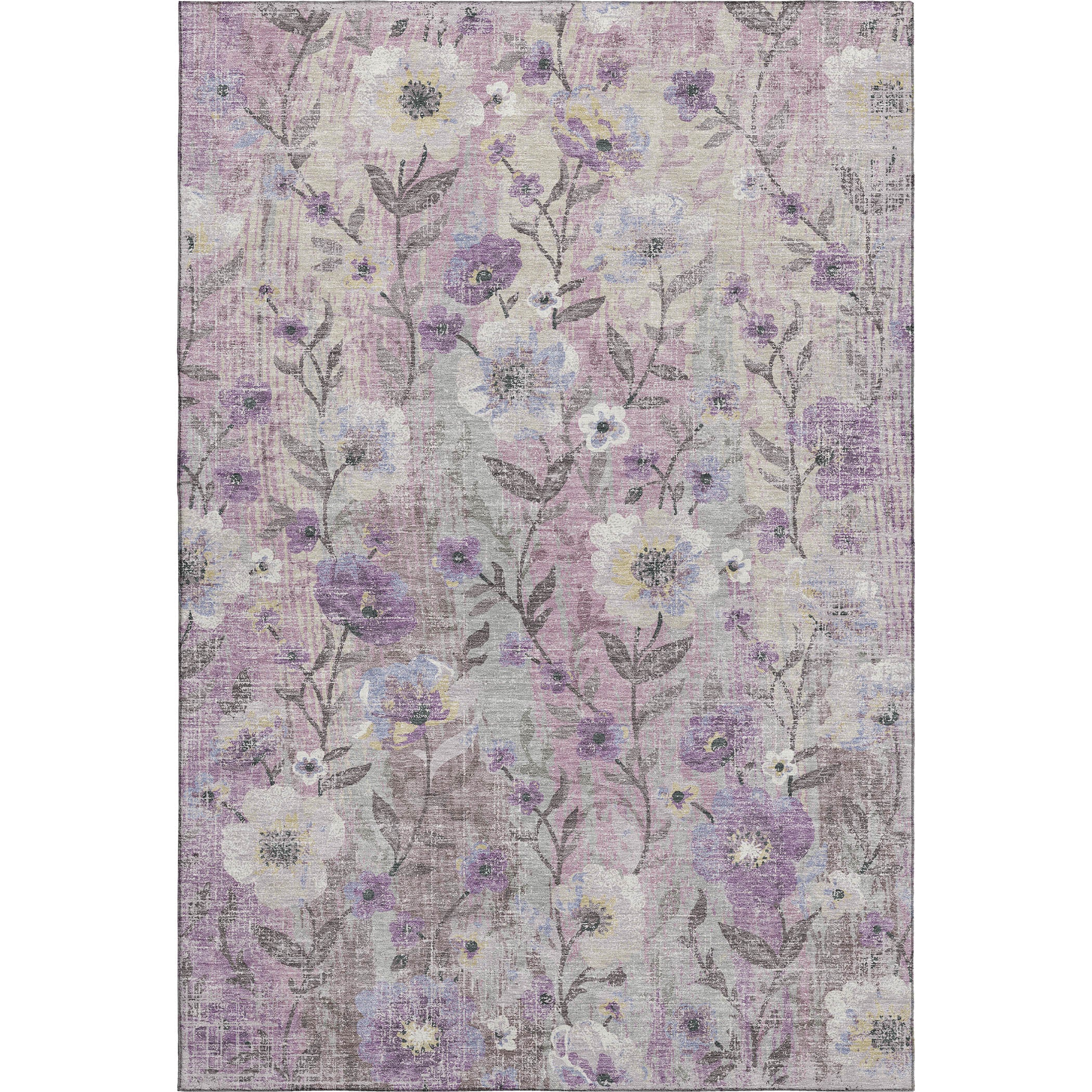 Florence Machine Washable Transitional Lilac Purple Rug 3' x 5' #shape_Rectangle
