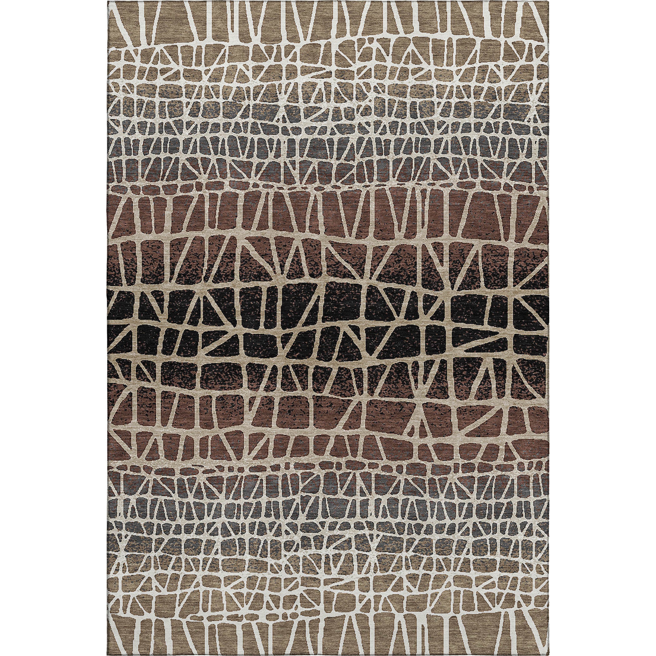 Mdina Machine Washable Transitional Brown Rug 3' x 5' #shape_Rectangle