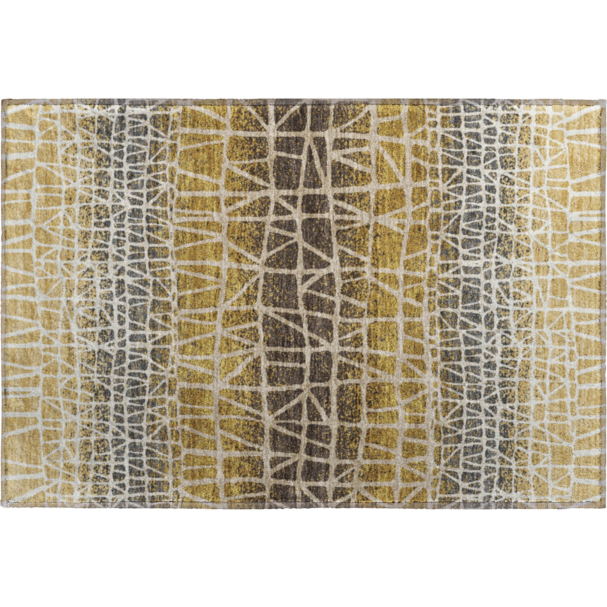 Mdina Machine Washable Transitional Gold Rug 1'8" x 2'6" #shape_Rectangle