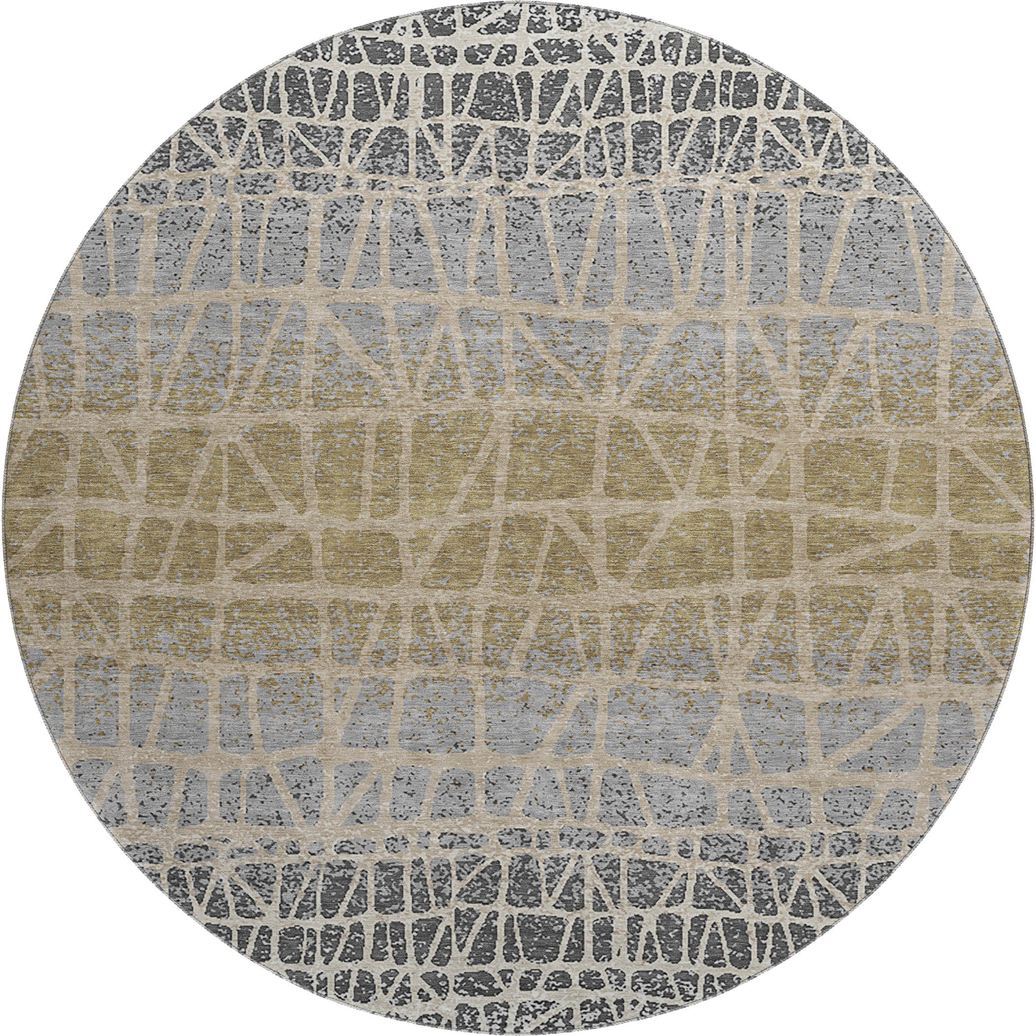 Mdina Machine Washable Transitional Gray Rug 8' x 8' #shape_Round