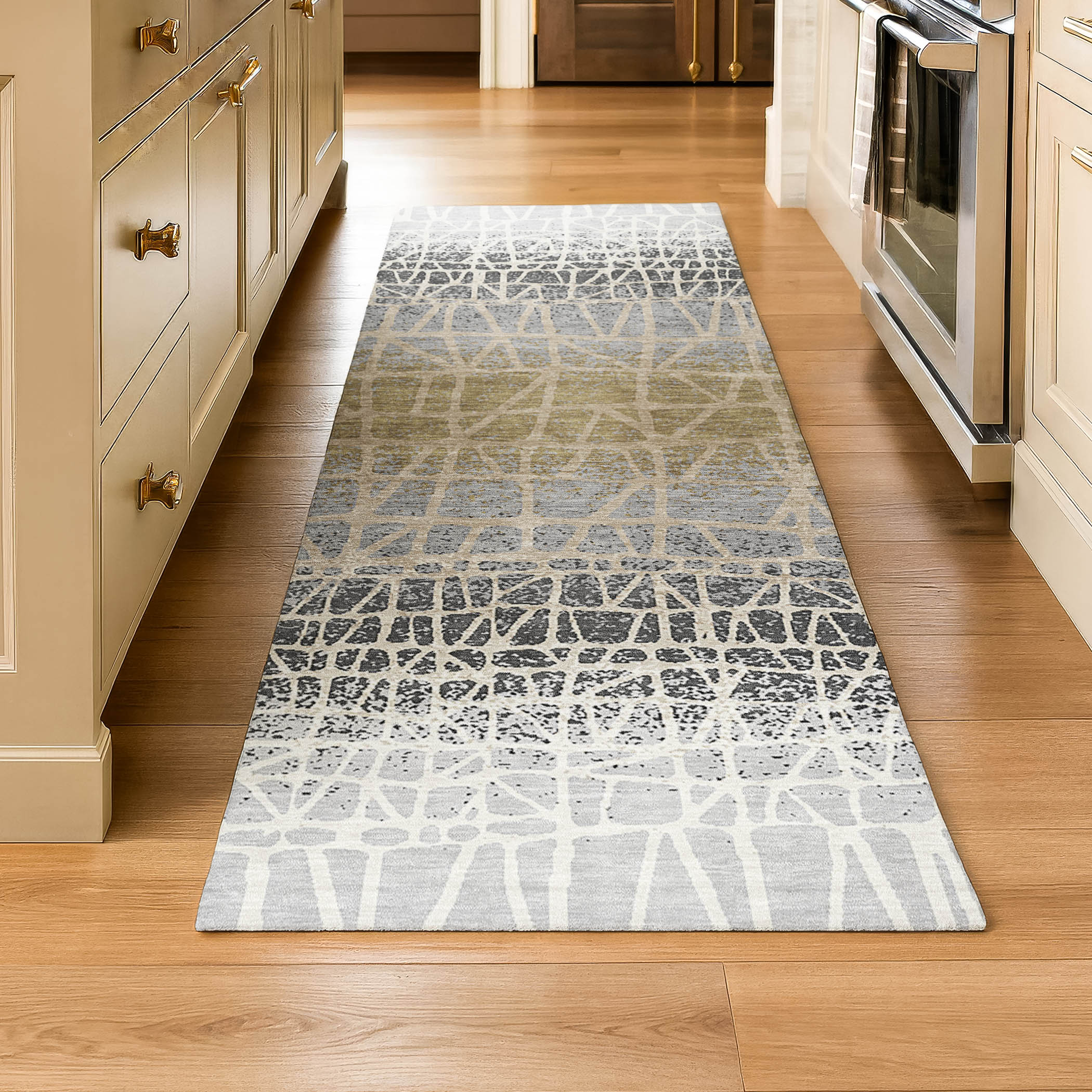 Mdina Machine Washable Transitional Gray Rug 2'3" x 7'6" #shape_Runner