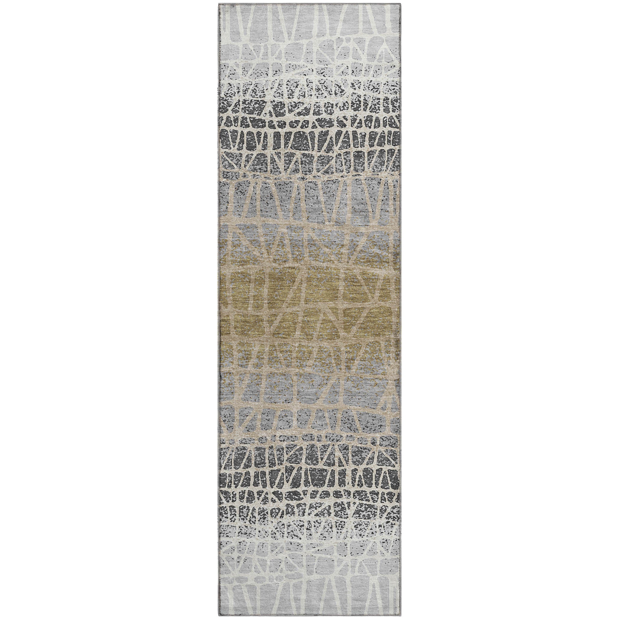 Mdina Machine Washable Transitional Gray Rug 2'3" x 7'6" #shape_Runner
