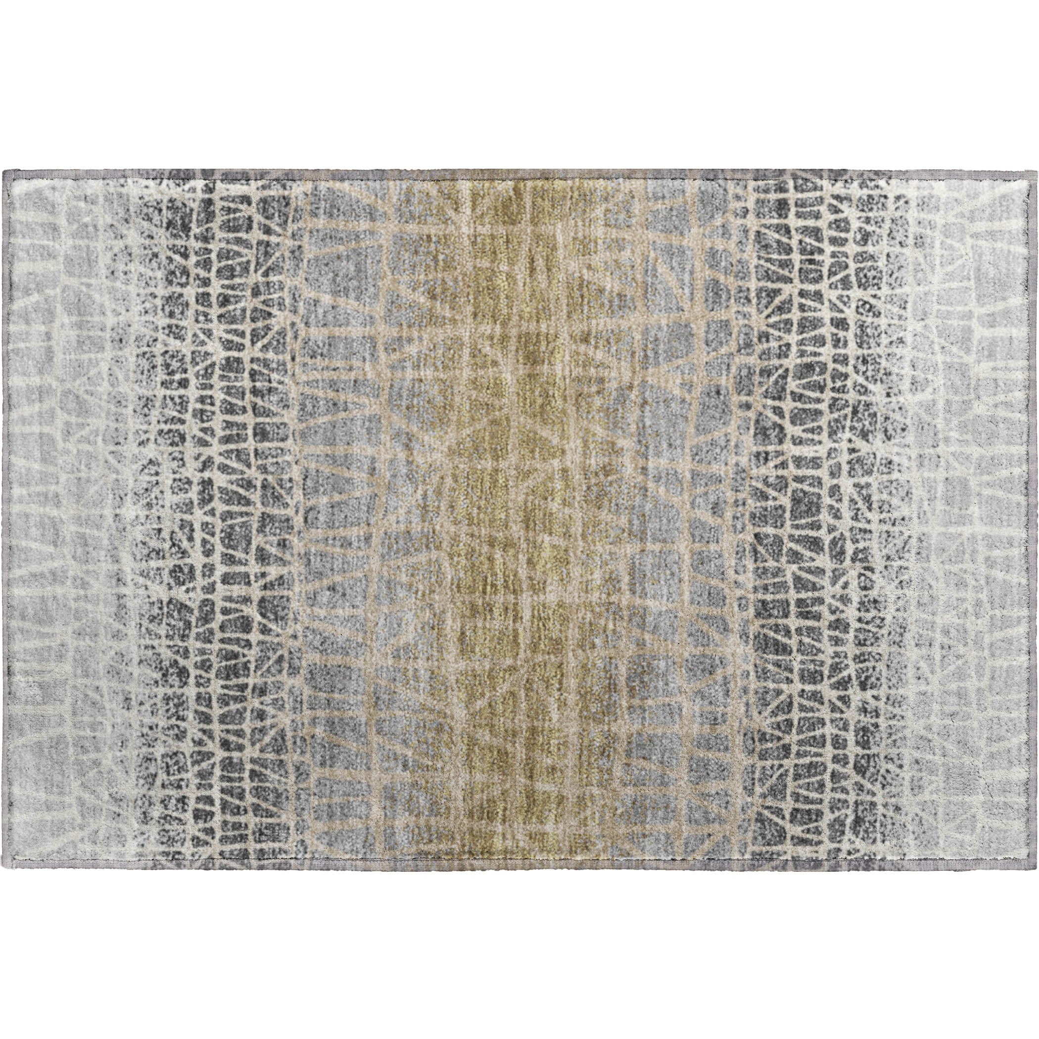 Mdina Machine Washable Transitional Gray Rug 1'8" x 2'6" #shape_Rectangle