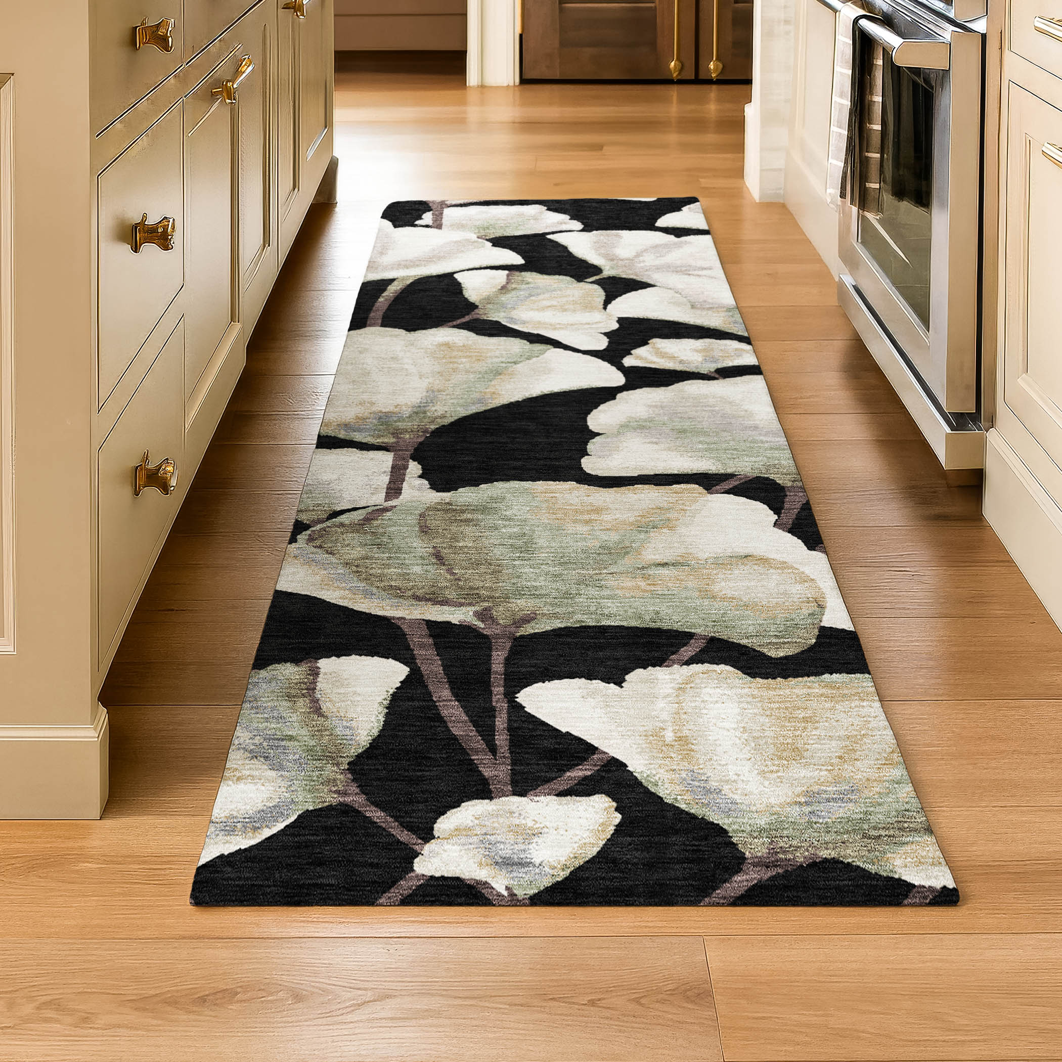 Mostar Machine Washable Transitional Black Rug 2'3" x 7'6" #shape_Runner