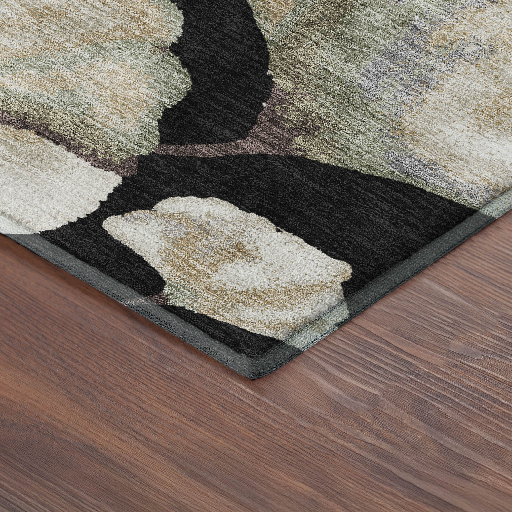 Mostar Machine Washable Transitional Black Rug 1'8" x 2'6" #shape_Rectangle