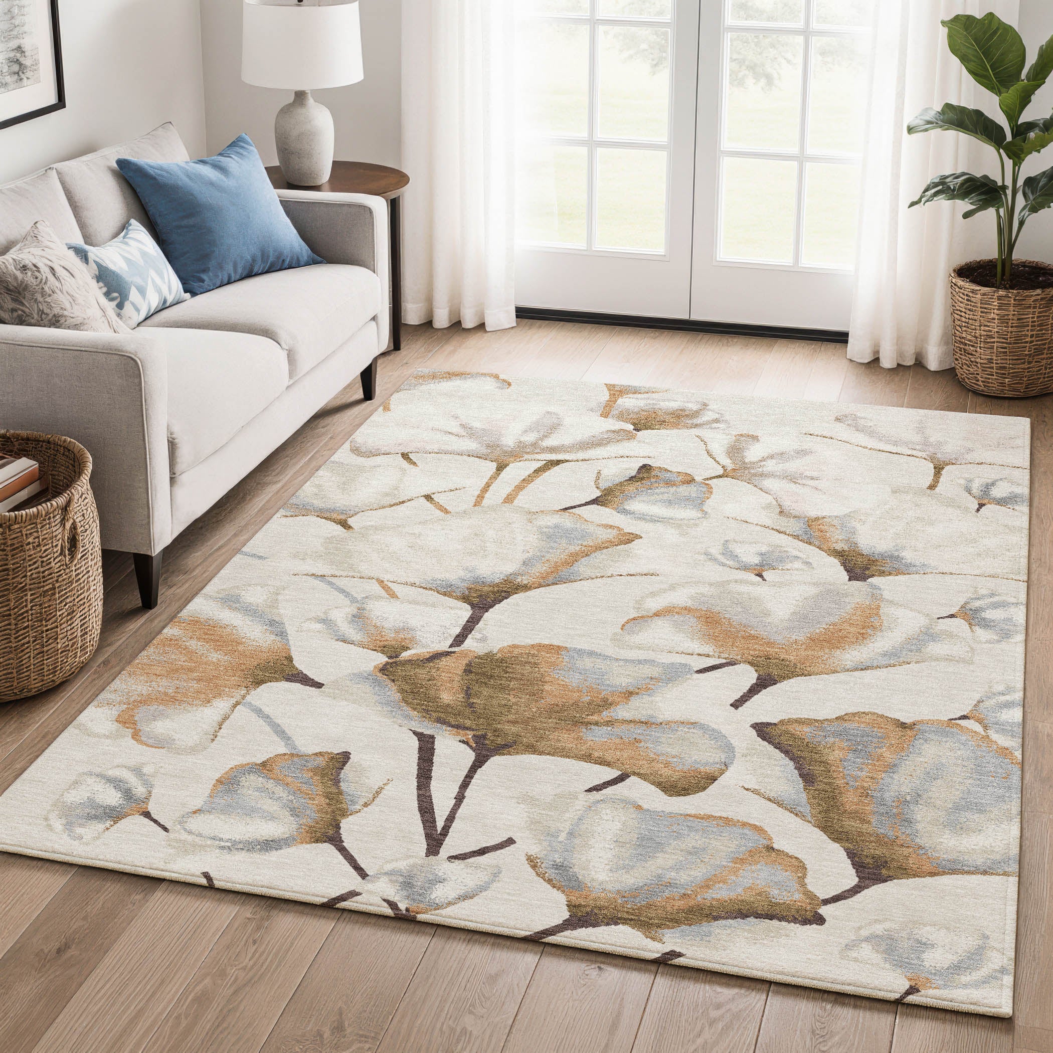 Mostar Machine Washable Transitional Copper Orange Rug 3' x 5' #shape_Rectangle