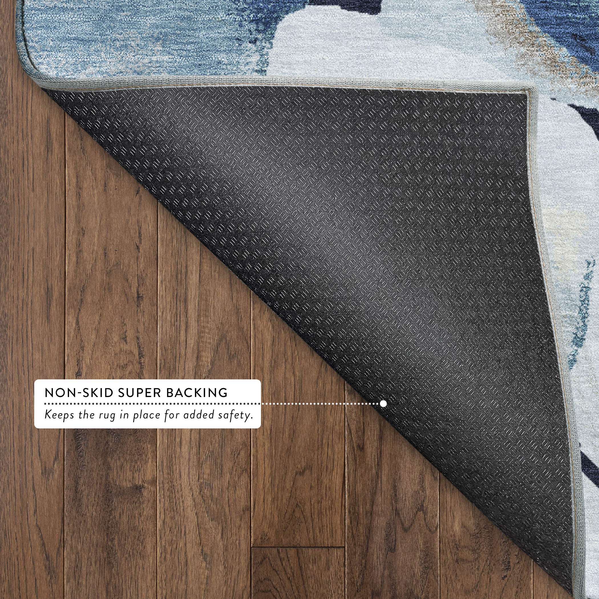 Mostar Machine Washable Transitional Sky Blue Rug 1'8" x 2'6" #shape_Rectangle