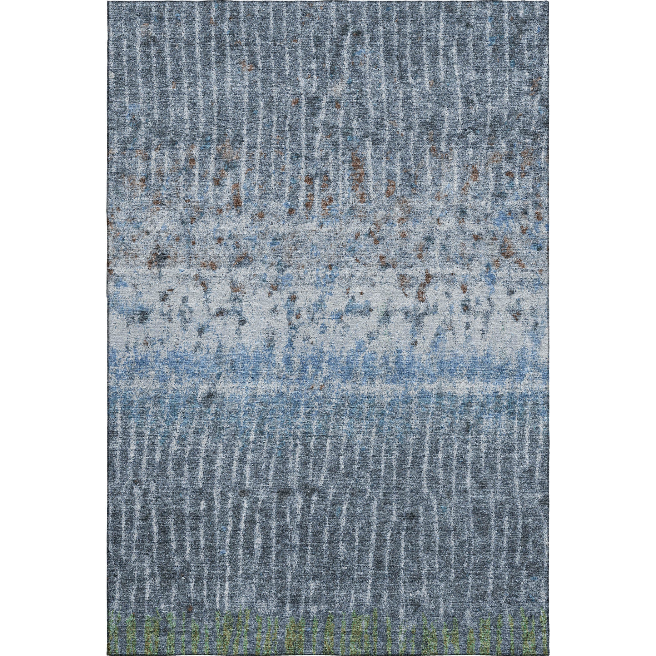 Antigua Machine Washable Transitional Blue Rug 3' x 5' #shape_Rectangle