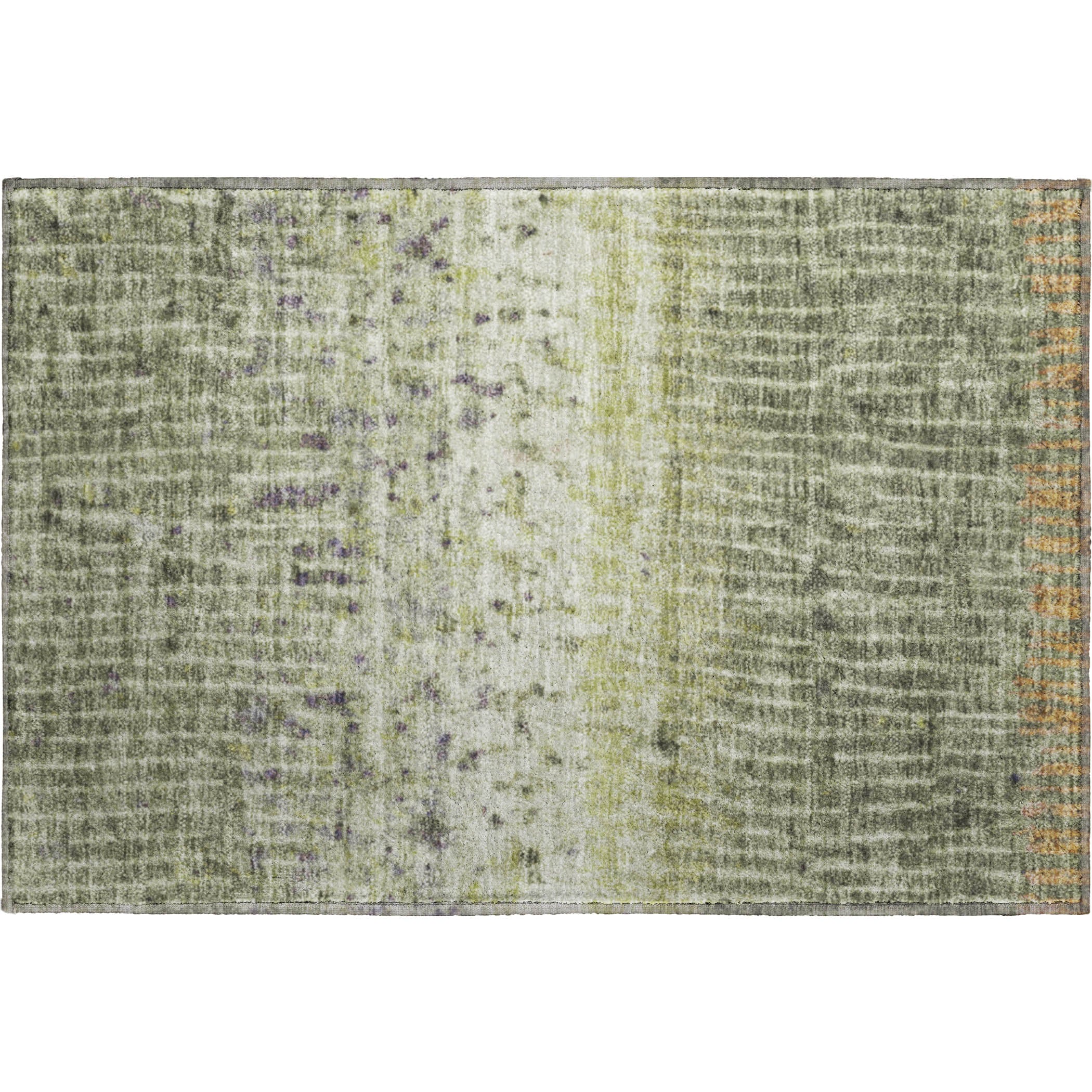 Antigua Machine Washable Transitional Olive Green Rug 1'8" x 2'6" #shape_Rectangle