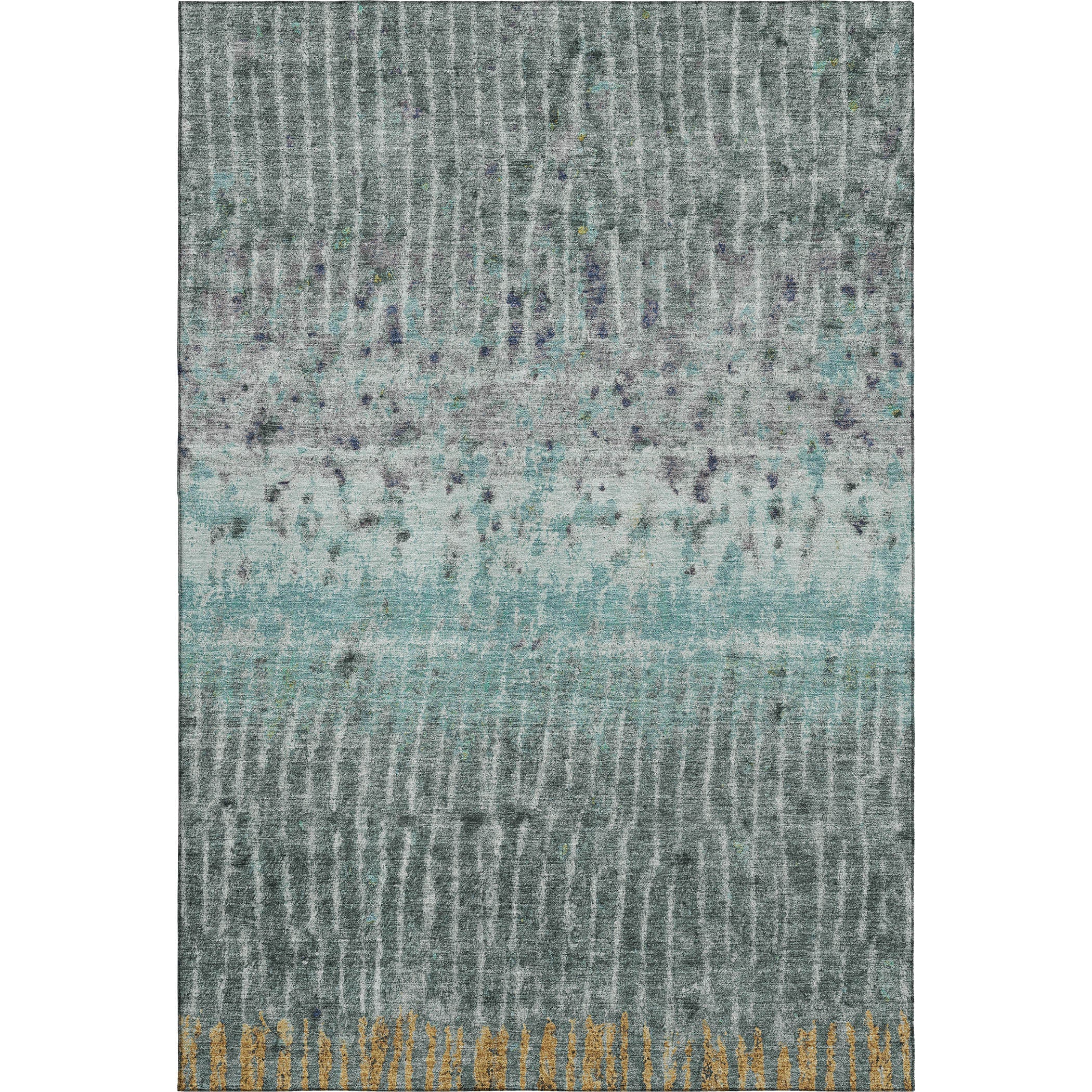 Antigua Machine Washable Transitional Teal Rug 3' x 5' #shape_Rectangle