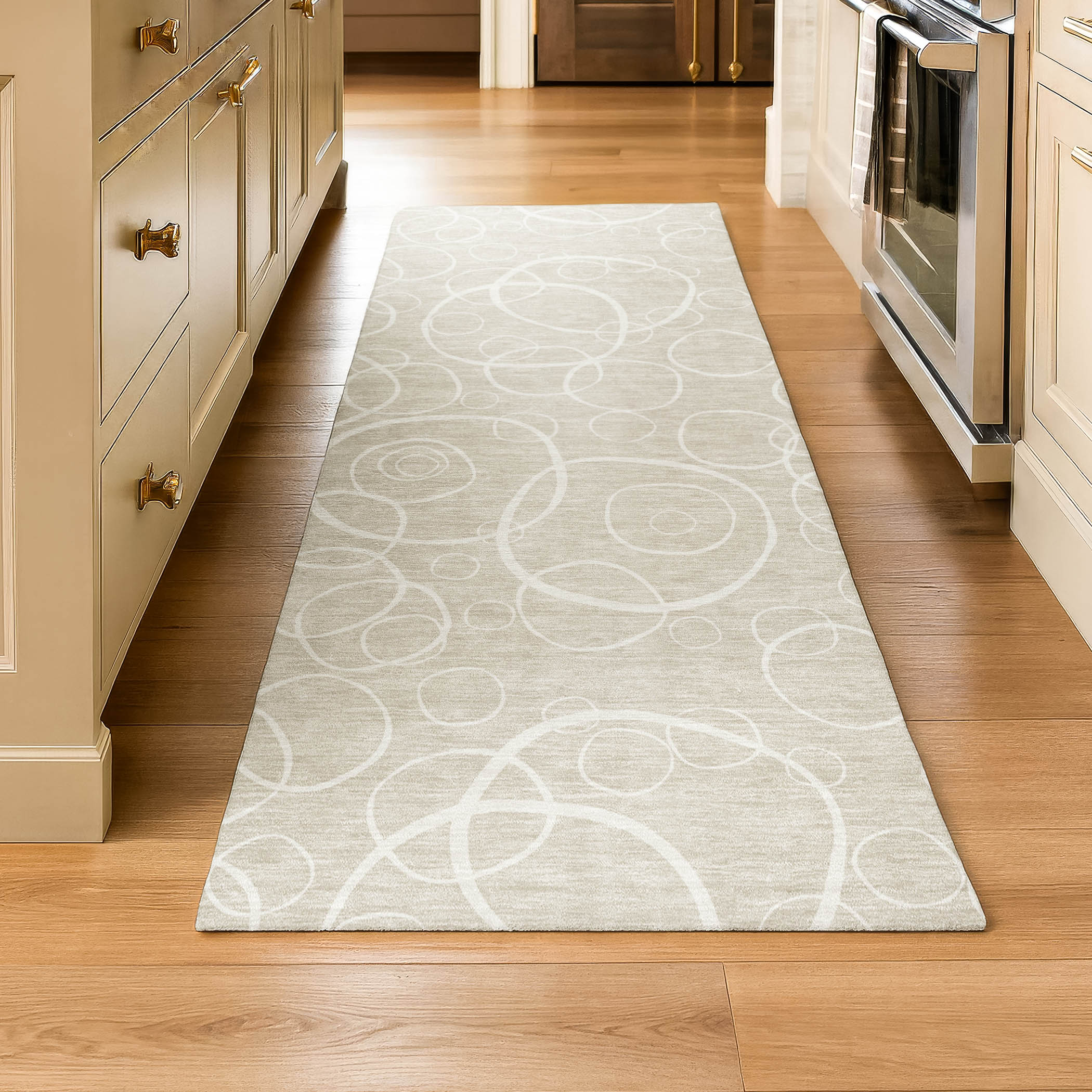 Cusco Machine Washable Transitional Beige Brown Rug 2'3" x 7'6" #shape_Runner