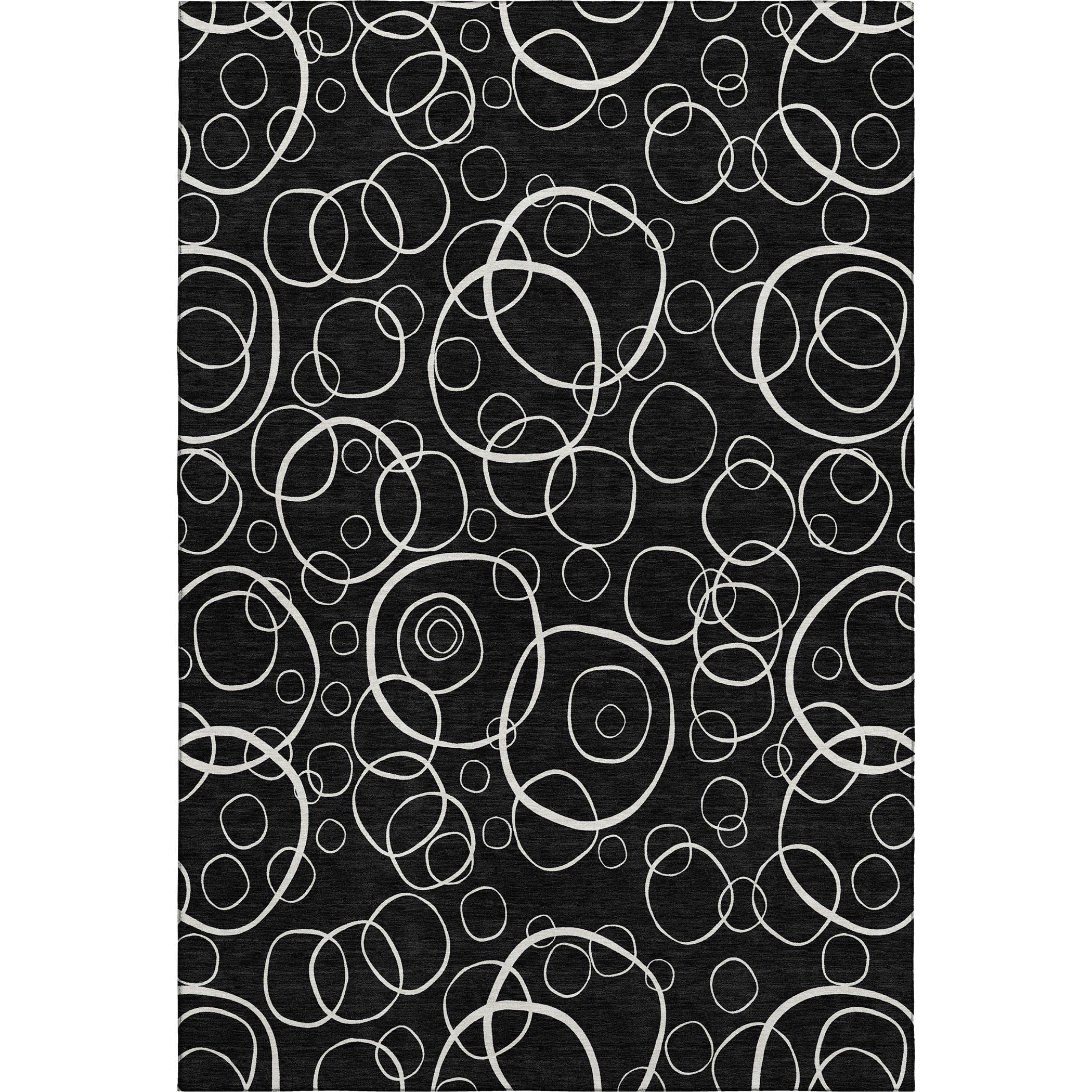 Cusco Machine Washable Transitional Black Rug 3' x 5' #shape_Rectangle