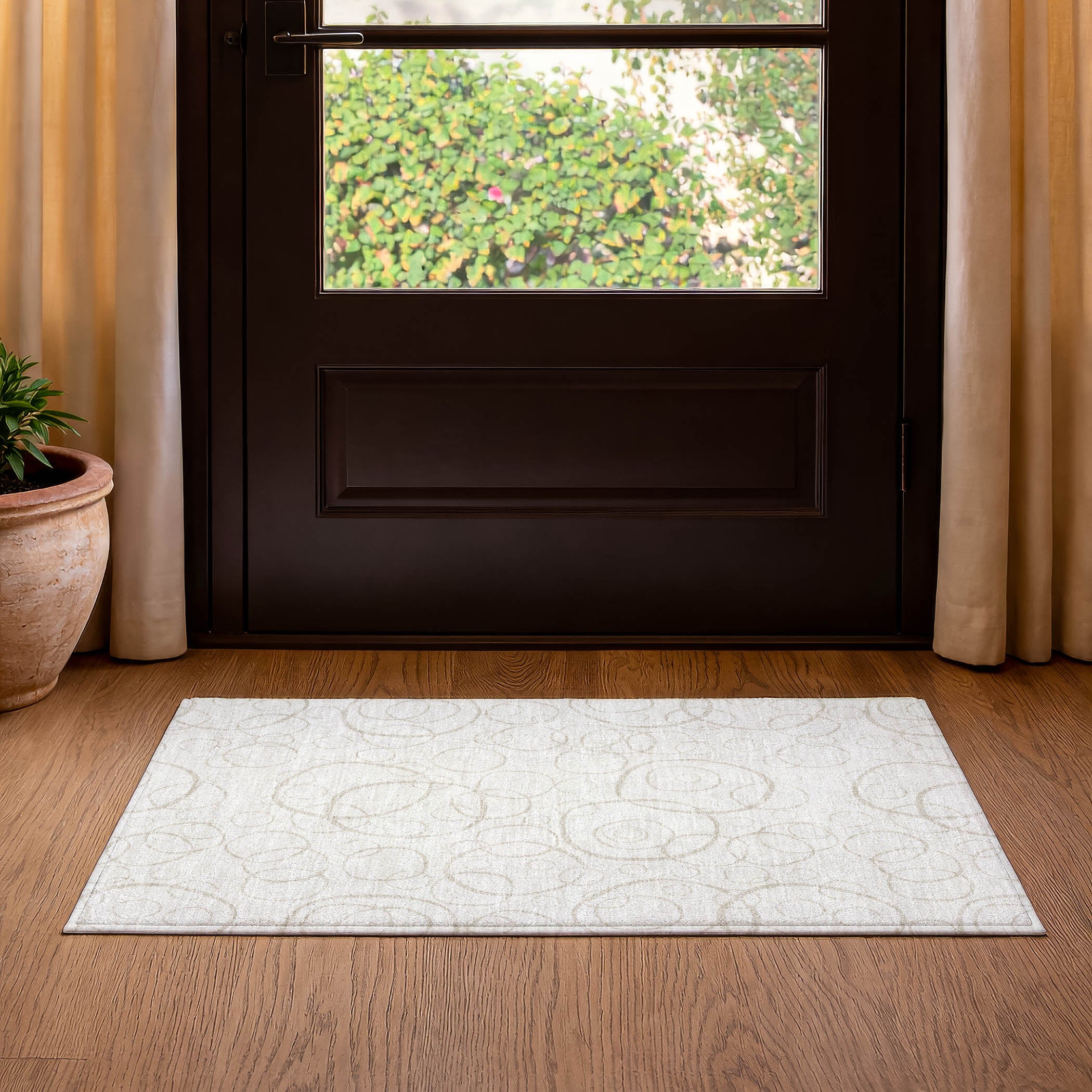 Cusco Machine Washable Transitional Ivory Rug 1'8" x 2'6" #shape_Rectangle