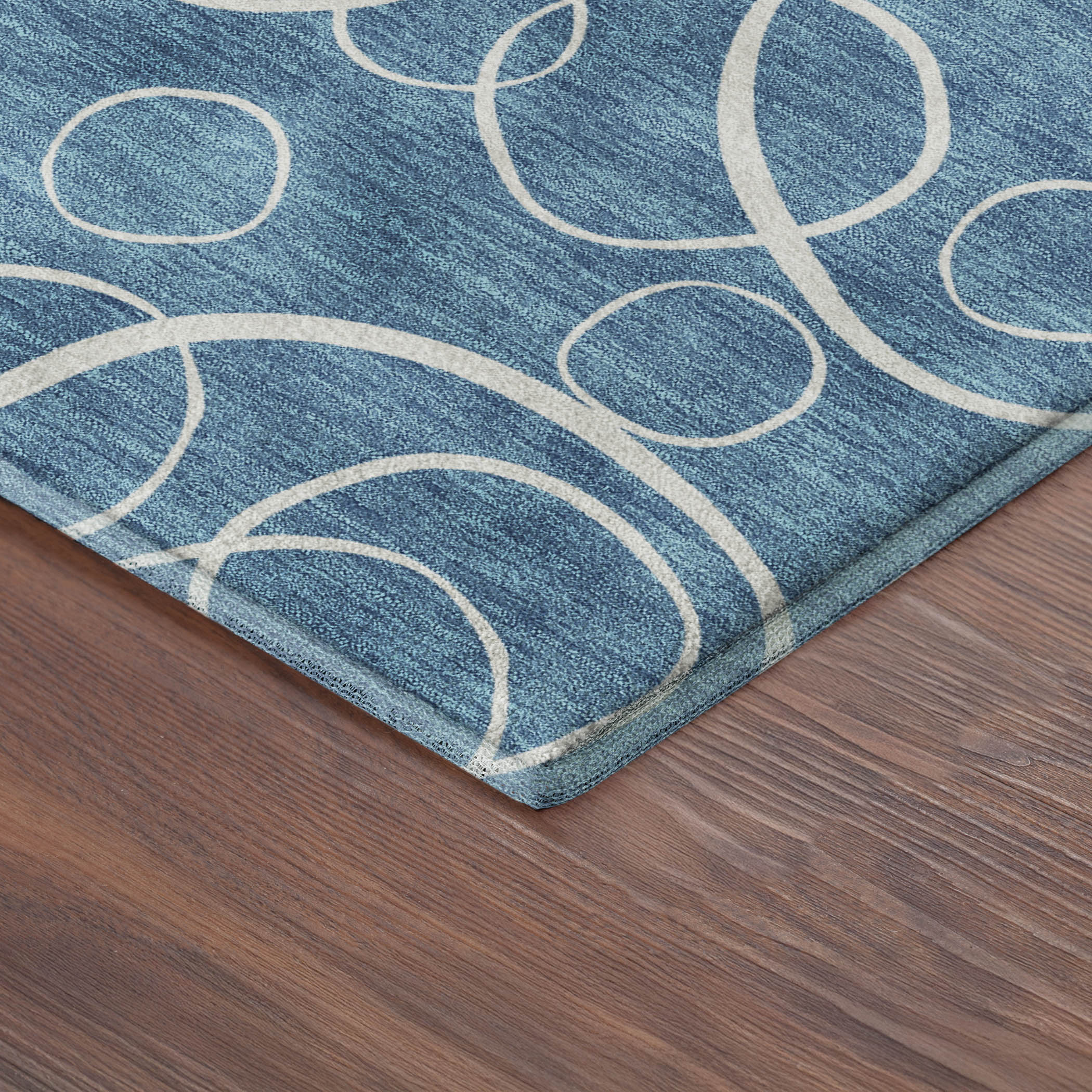 Cusco Machine Washable Transitional Teal Rug 1'8" x 2'6" #shape_Rectangle