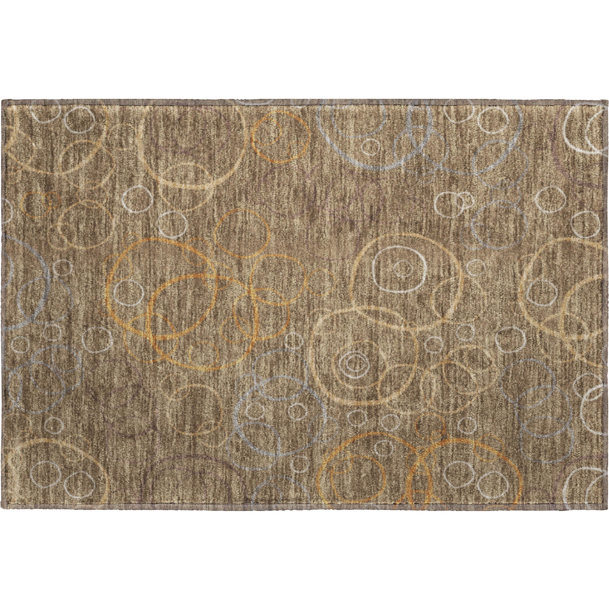 Porto Machine Washable Transitional Brown Rug 1'8" x 2'6" #shape_Rectangle