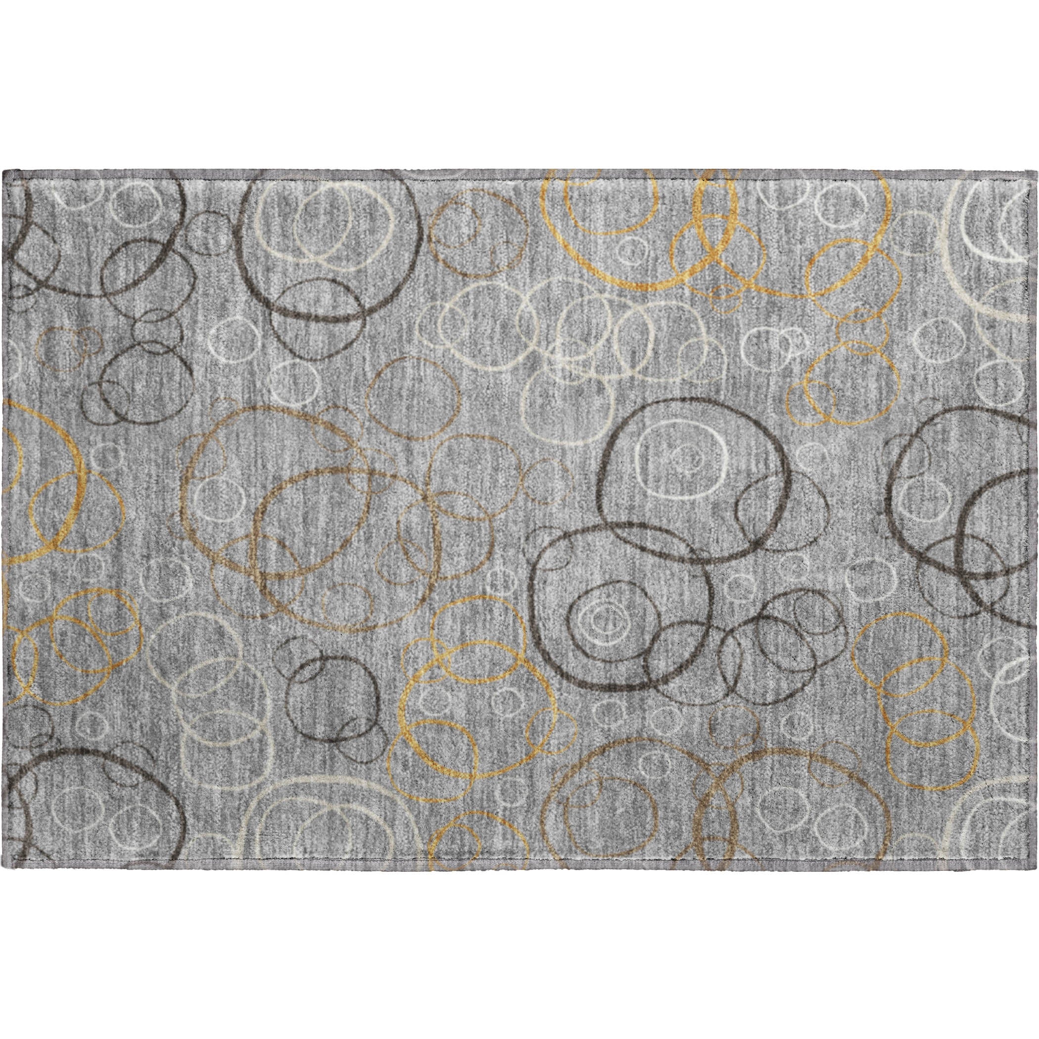 Porto Machine Washable Transitional Gray Rug 1'8" x 2'6" #shape_Rectangle