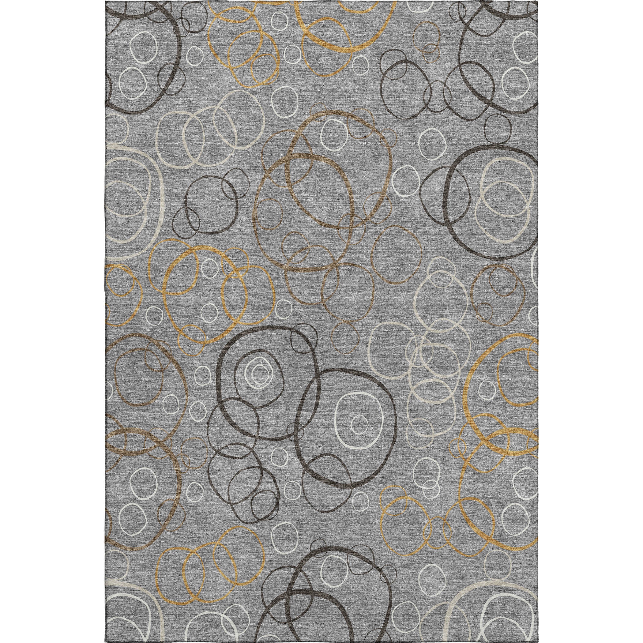 Porto Machine Washable Transitional Gray Rug 3' x 5' #shape_Rectangle