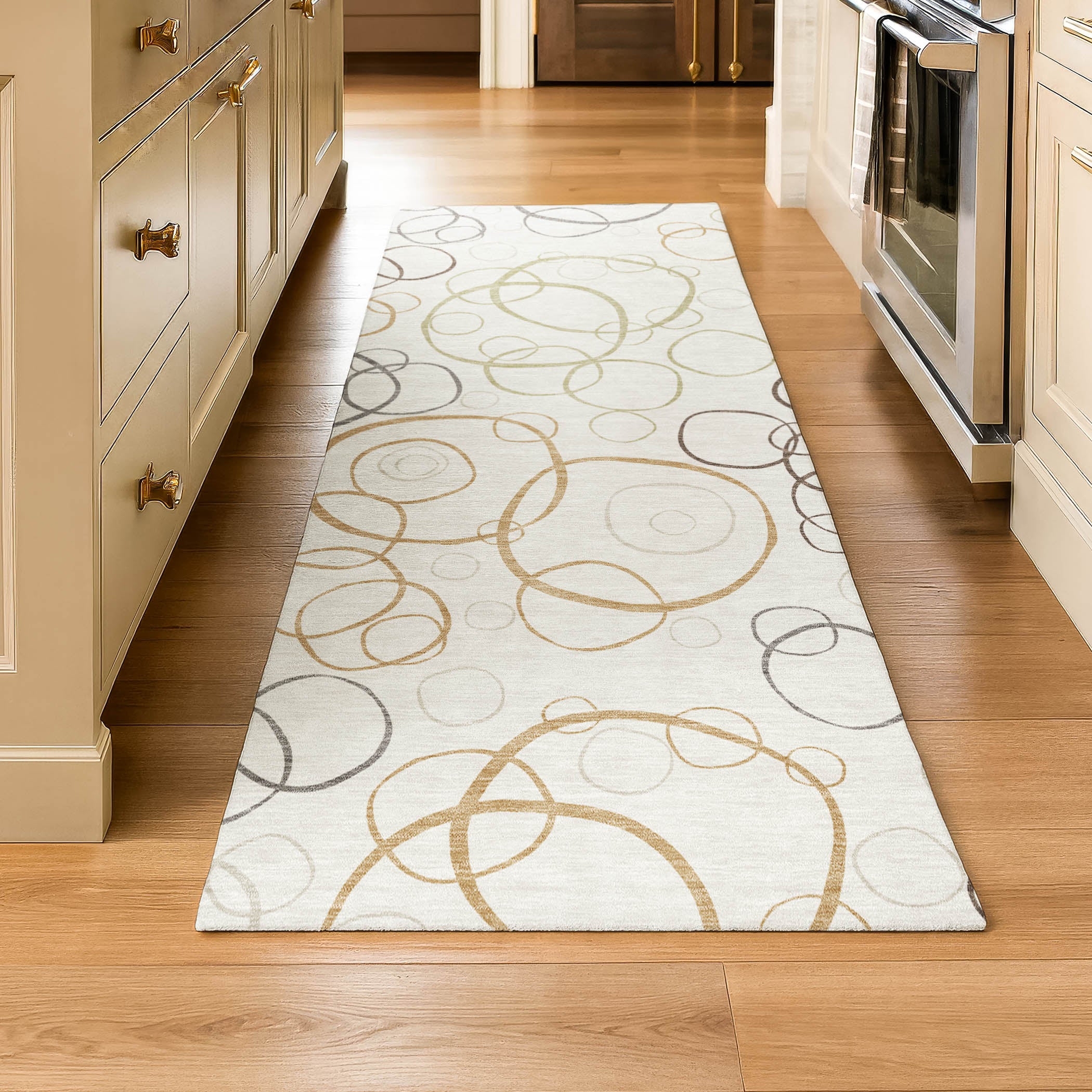 Porto Machine Washable Transitional Ivory Rug 2'3" x 7'6" #shape_Runner
