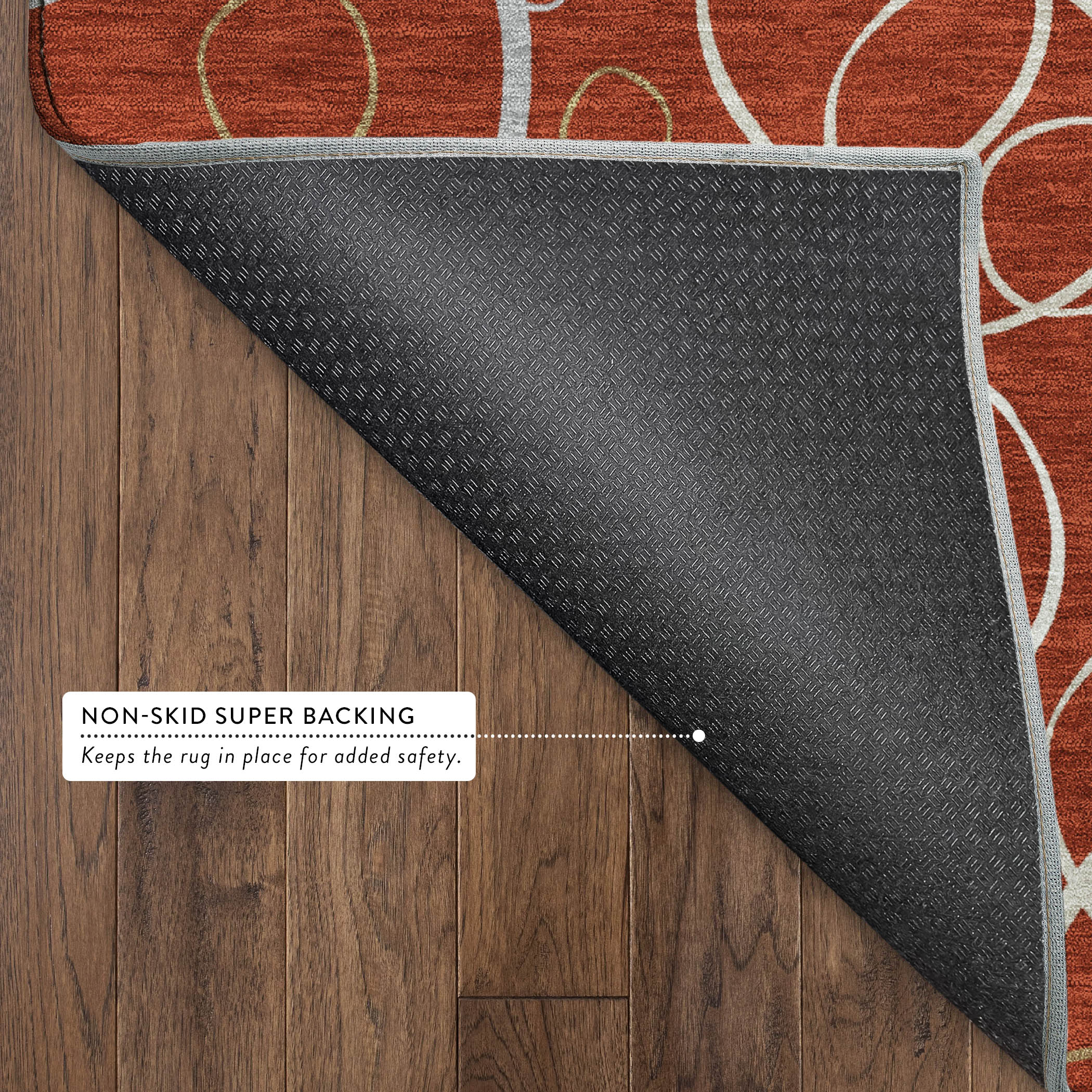 Porto Machine Washable Transitional Red Rug 1'8" x 2'6" #shape_Rectangle