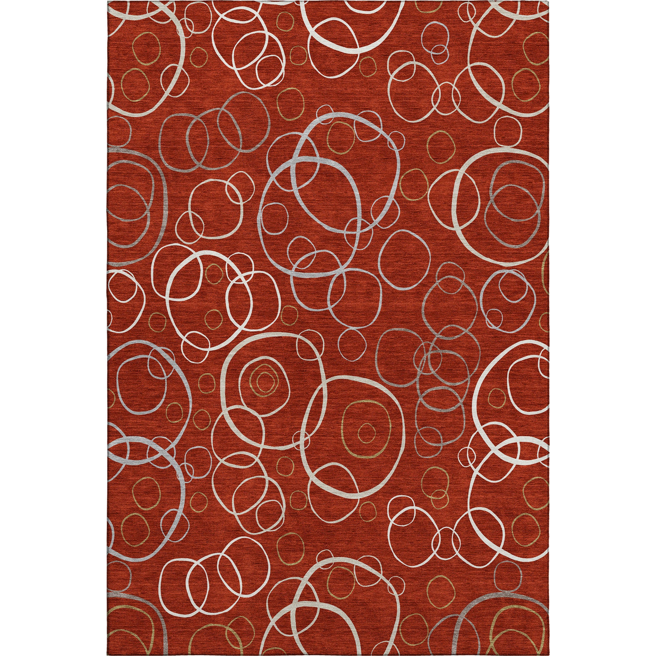 Porto Machine Washable Transitional Red Rug 3' x 5' #shape_Rectangle