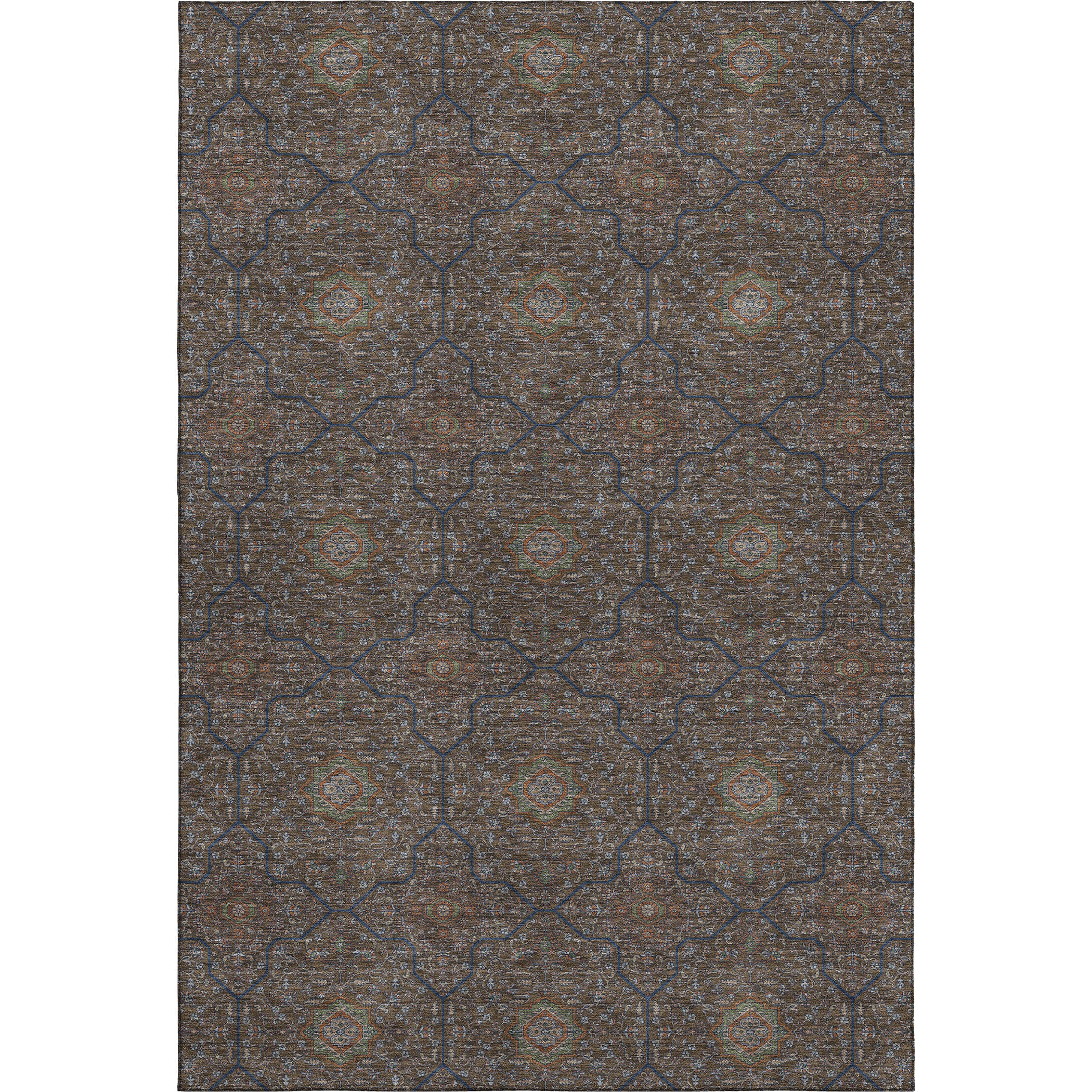 Kotor Machine Washable Transitional Chocolate Brown Rug 3' x 5' #shape_Rectangle