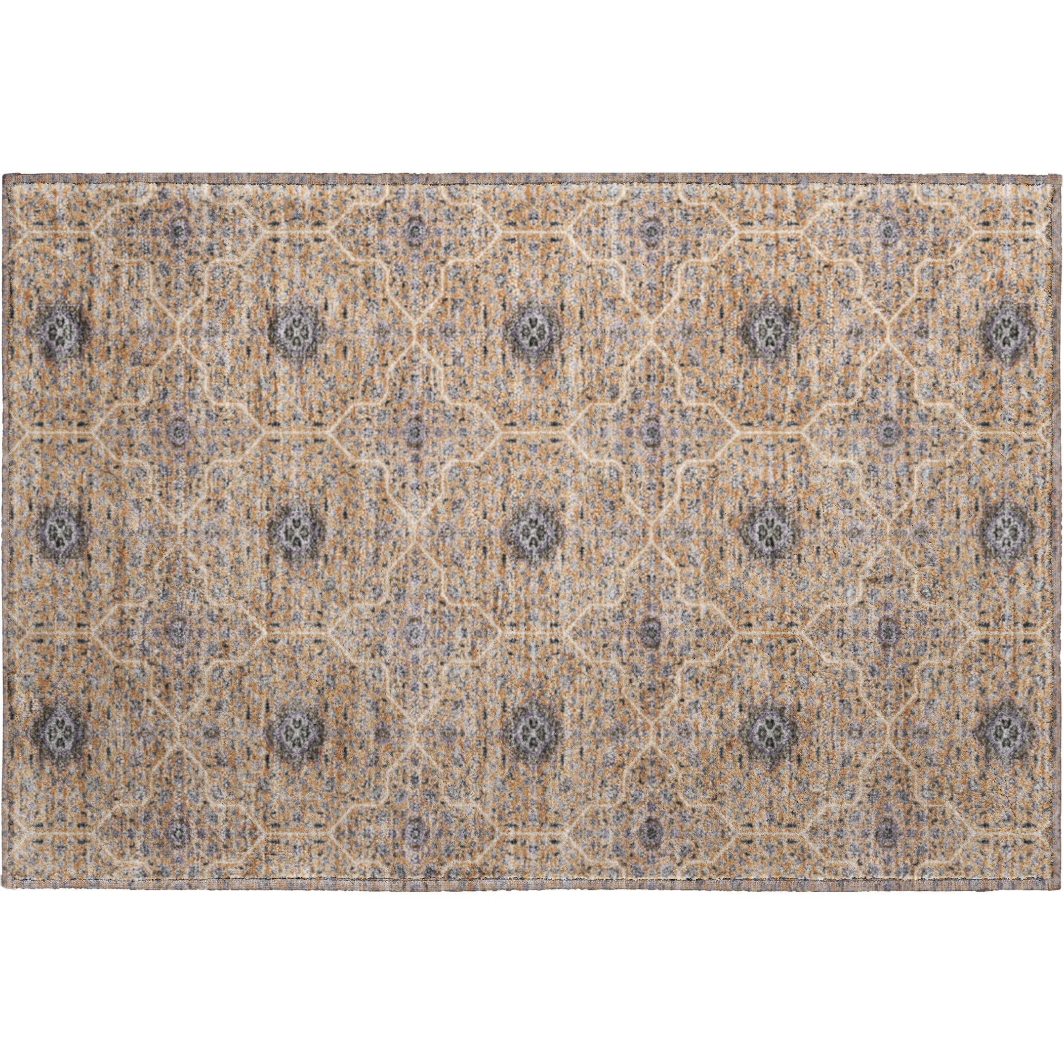 Kotor Machine Washable Transitional Copper Orange Rug 1'8" x 2'6" #shape_Rectangle