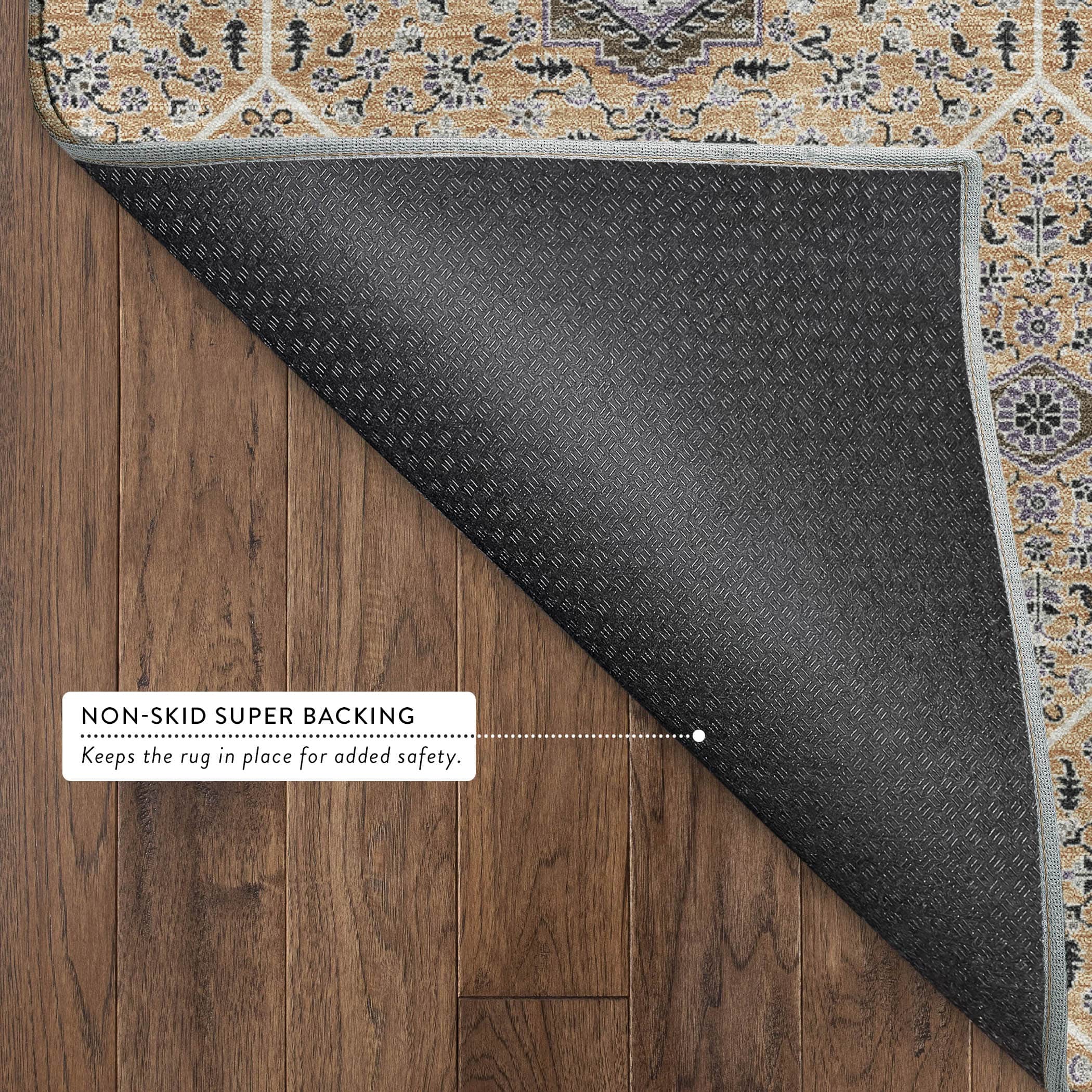 Kotor Machine Washable Transitional Copper Orange Rug 1'8" x 2'6" #shape_Rectangle