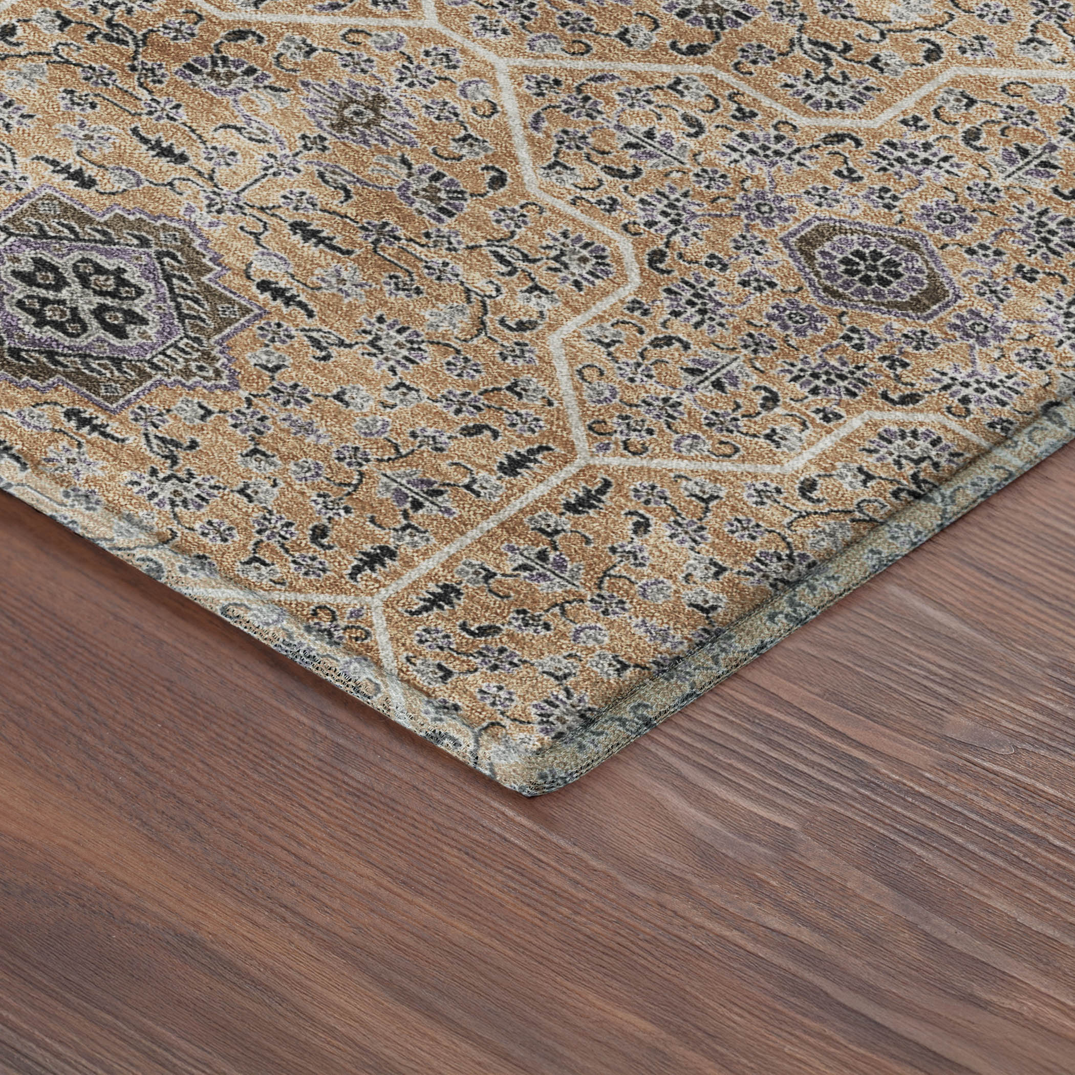 Kotor Machine Washable Transitional Copper Orange Rug 1'8" x 2'6" #shape_Rectangle