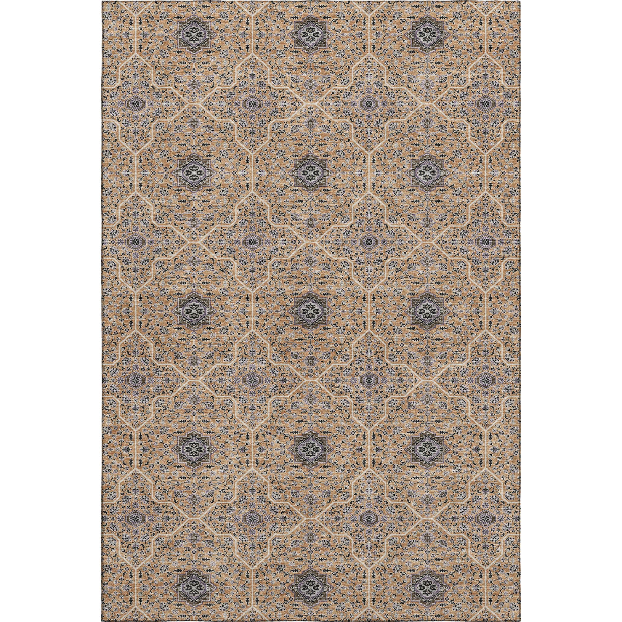 Kotor Machine Washable Transitional Copper Orange Rug 3' x 5' #shape_Rectangle
