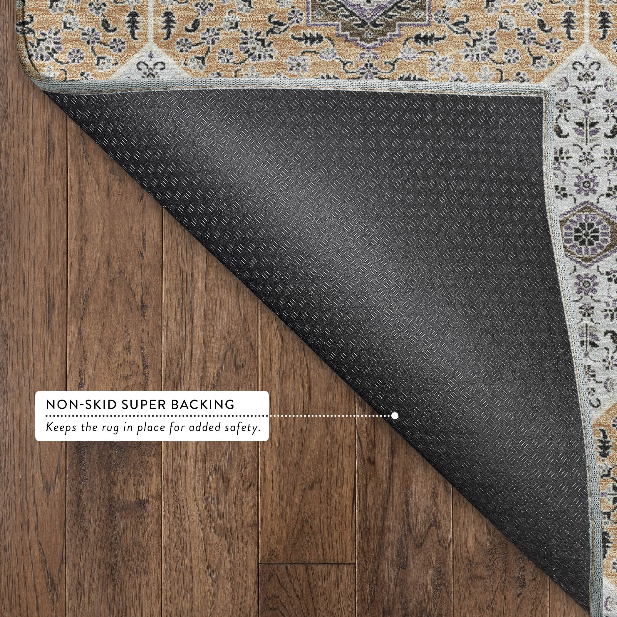 Cairo Machine Washable Contemporary Copper Orange Rug 1'8" x 2'6" #shape_Rectangle