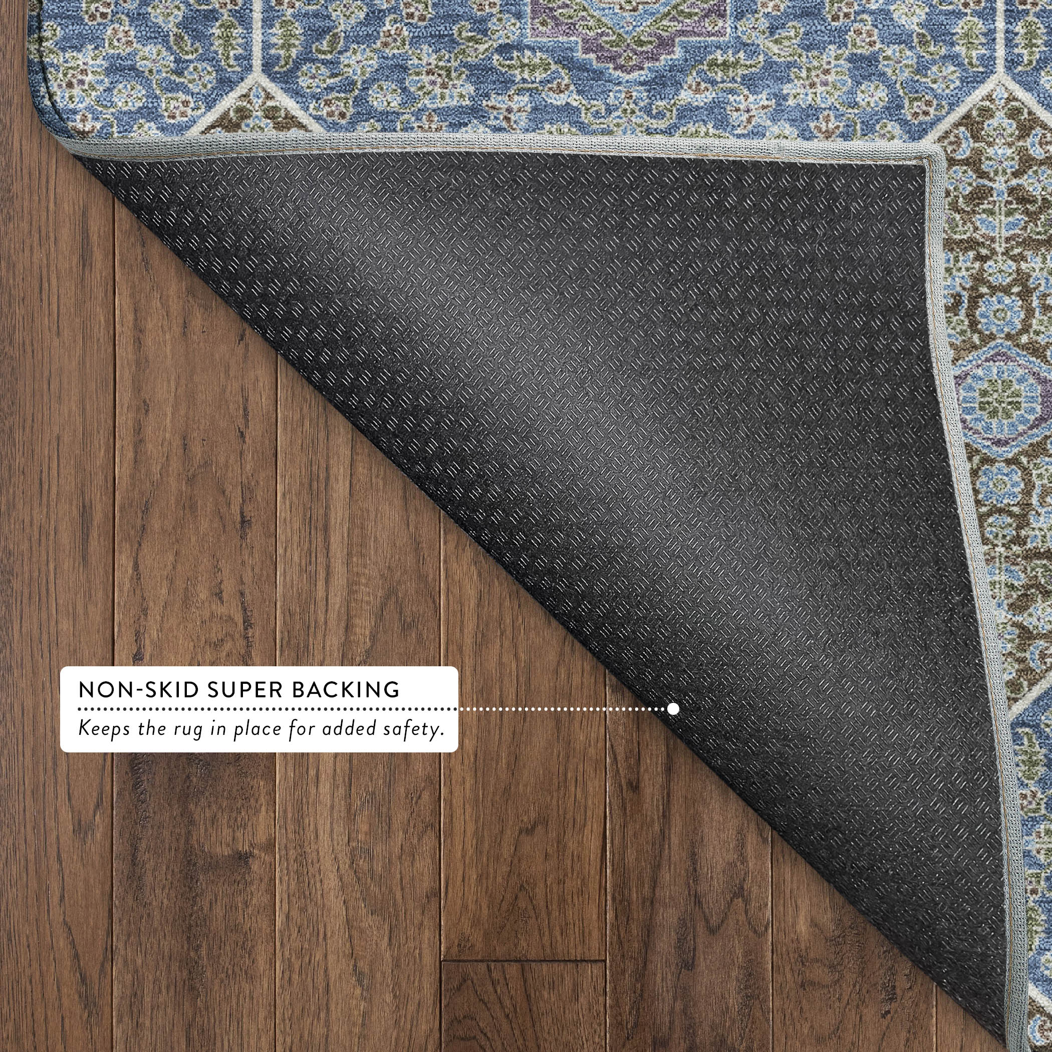 Cairo Machine Washable Contemporary Navy Blue Rug 1'8" x 2'6" #shape_Rectangle