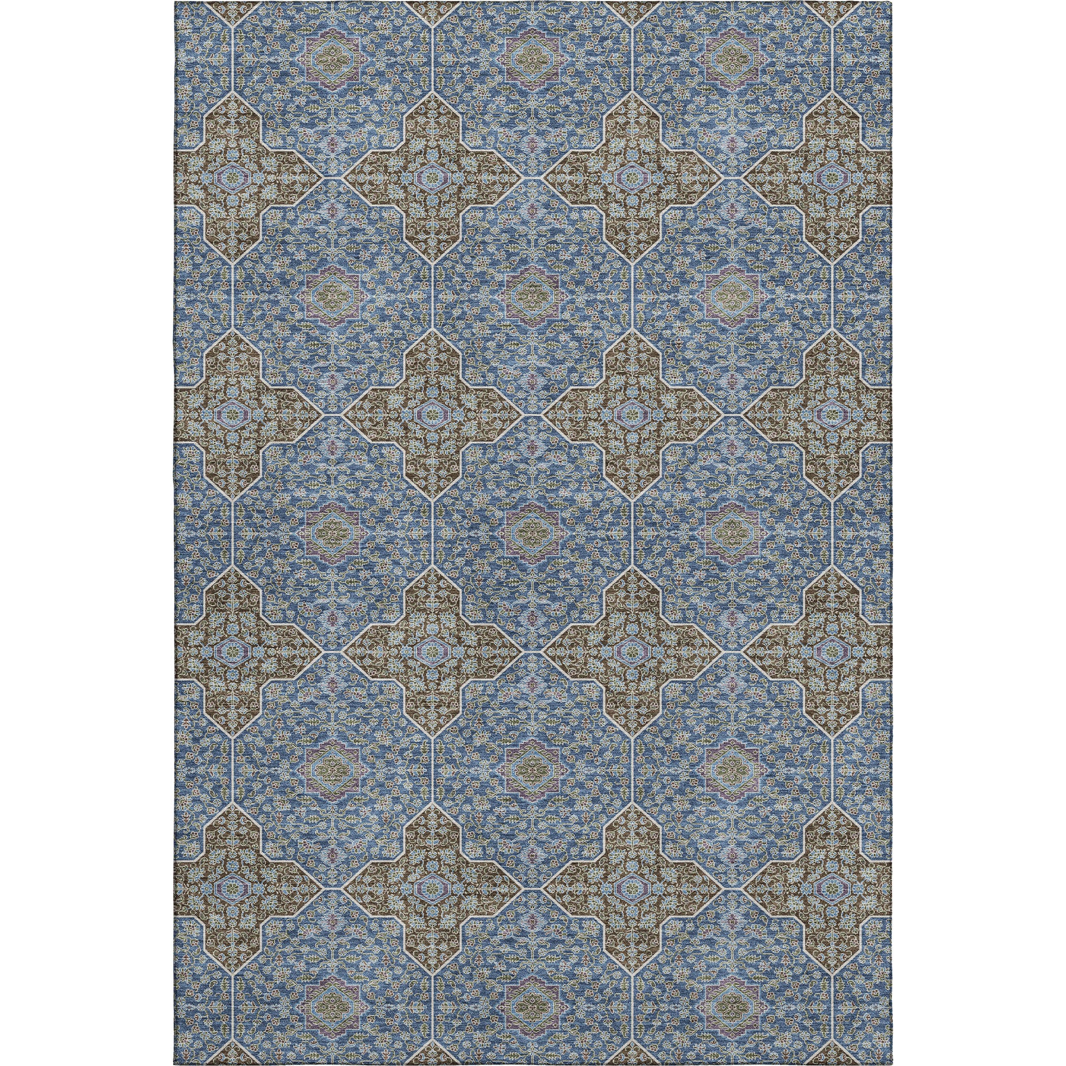Cairo Machine Washable Contemporary Navy Blue Rug 3' x 5' #shape_Rectangle