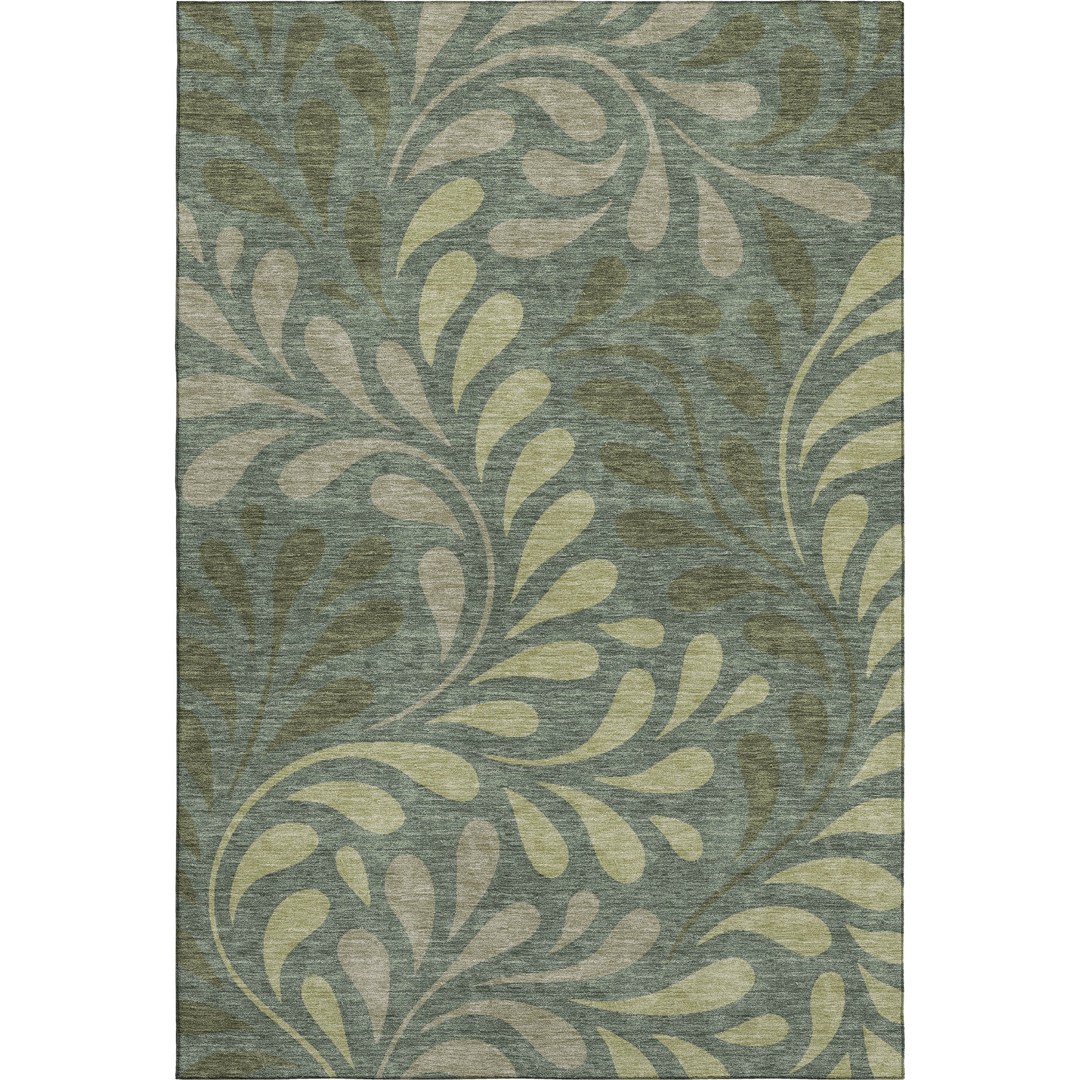 Split Machine Washable Contemporary Basil Green Rug 3' x 5' #shape_Rectangle