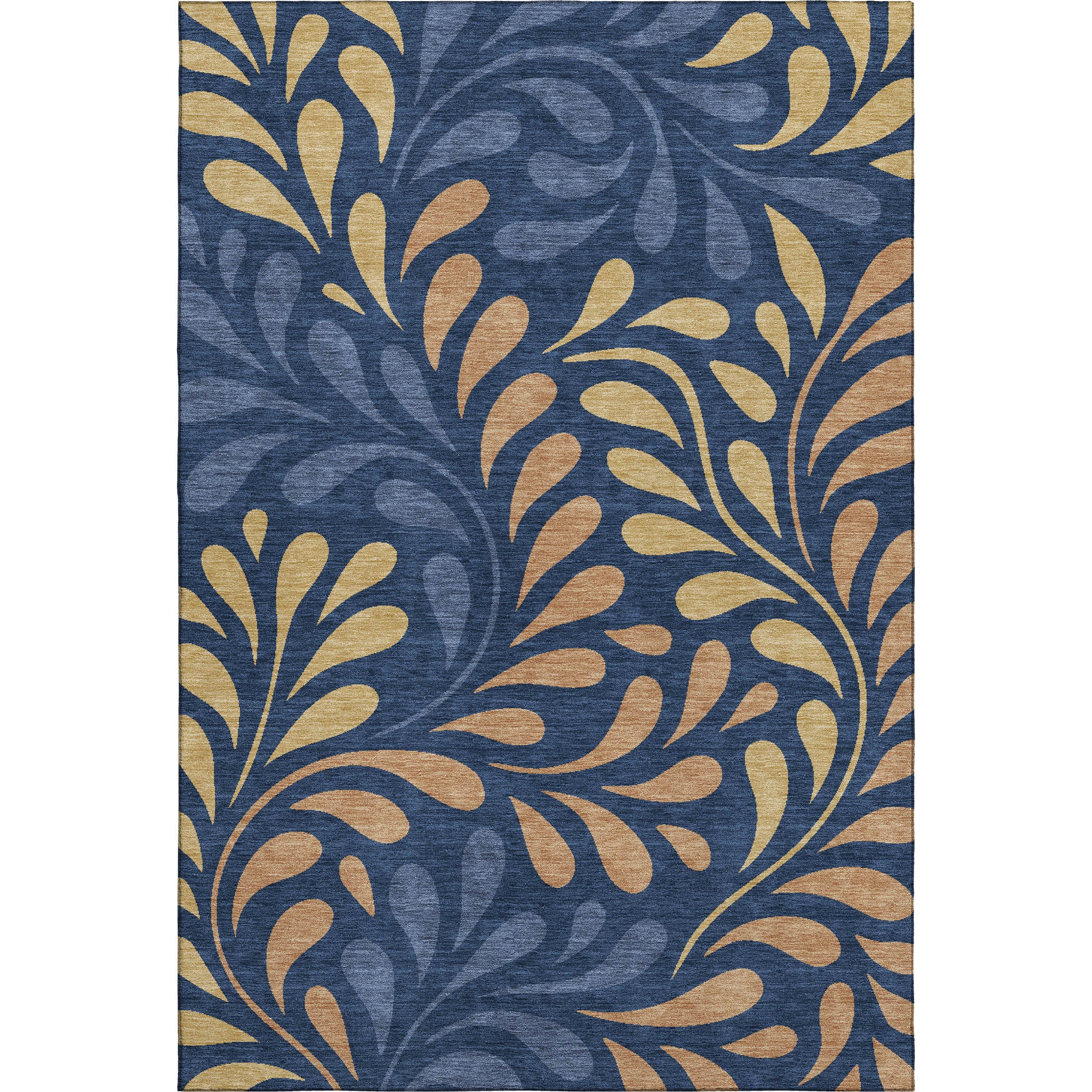 Split Machine Washable Transitional Navy Blue Rug 3' x 5' #shape_Rectangle