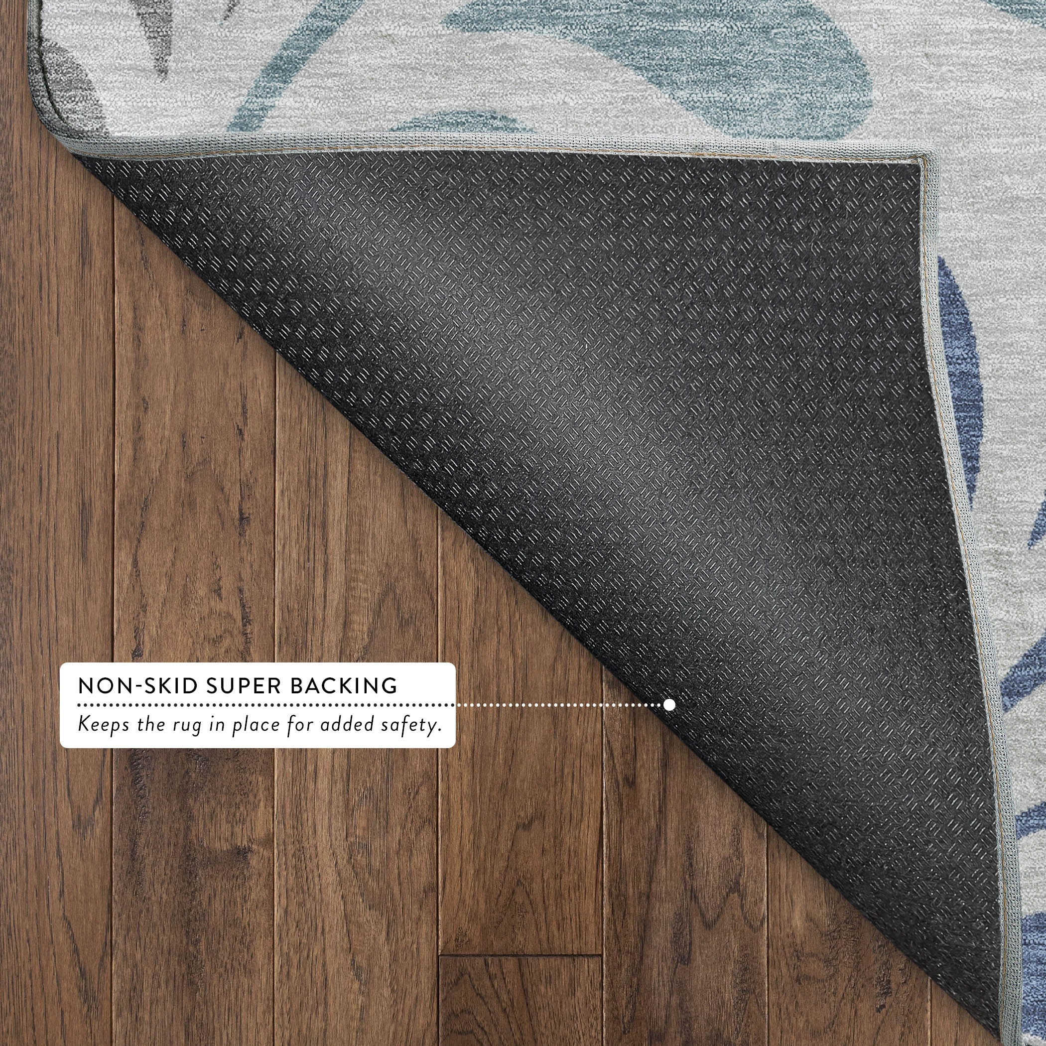 Split Machine Washable Transitional Silver Gray Rug 1'8" x 2'6" #shape_Rectangle