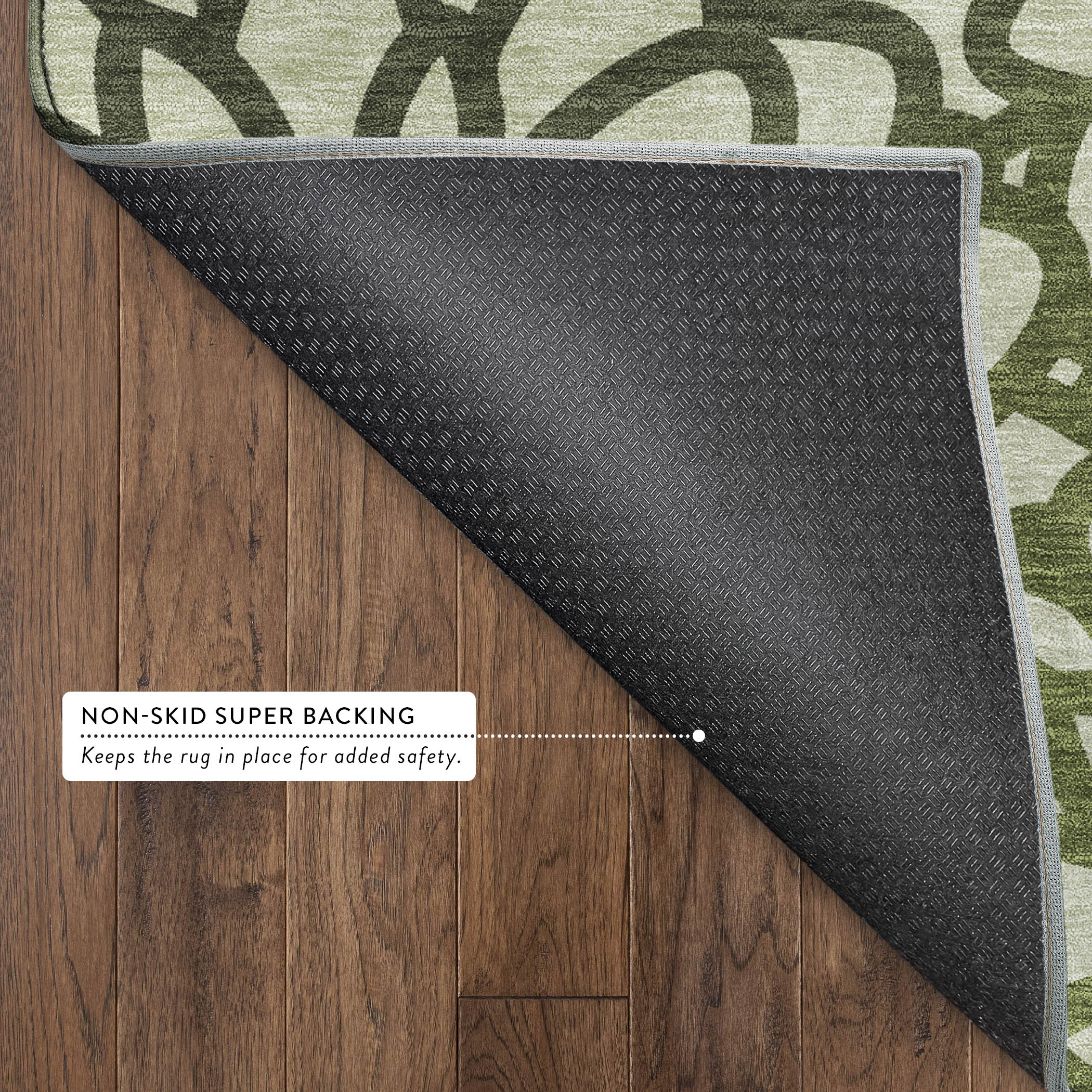 Istanbul Machine Washable Transitional Aloe Green Rug 1'8" x 2'6" #shape_Rectangle