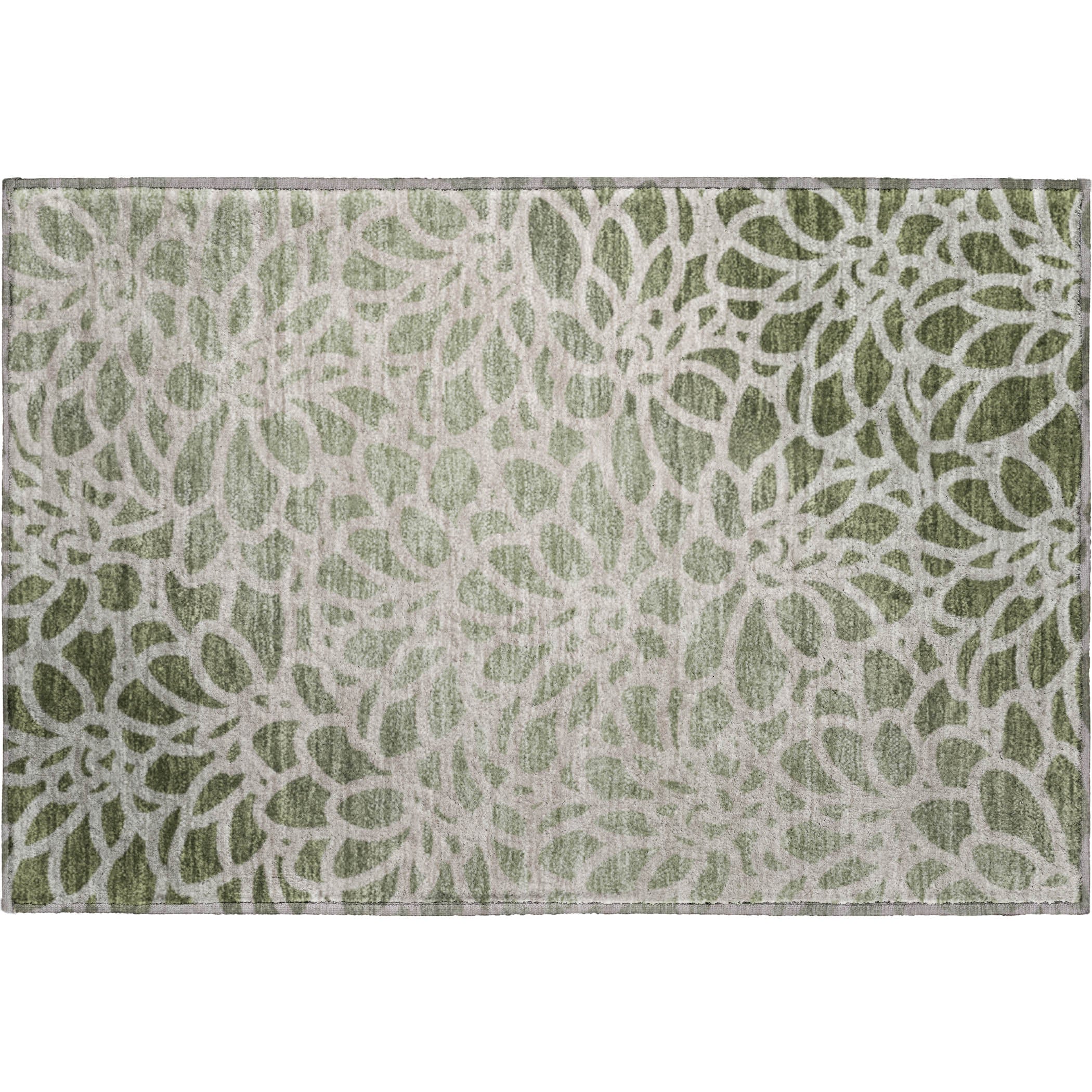 Istanbul Machine Washable Transitional Celery Green Rug 1'8" x 2'6" #shape_Rectangle