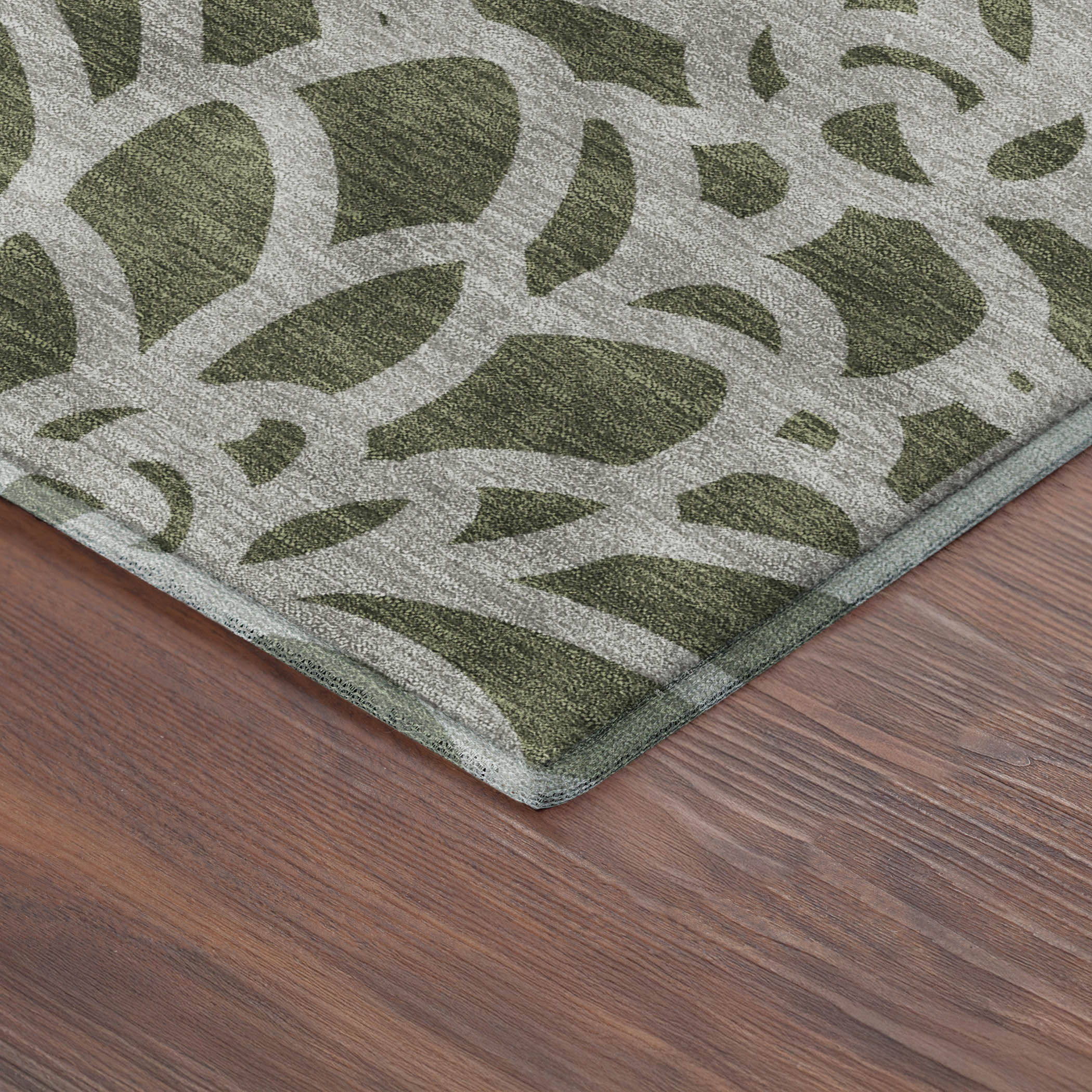Istanbul Machine Washable Transitional Celery Green Rug 1'8" x 2'6" #shape_Rectangle